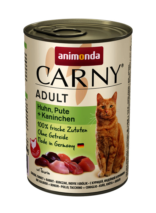 Animonda Carny Adult Cat Can CHICKEN TURKEY + RABBIT Can 400g Manufacturer code 4017721837422