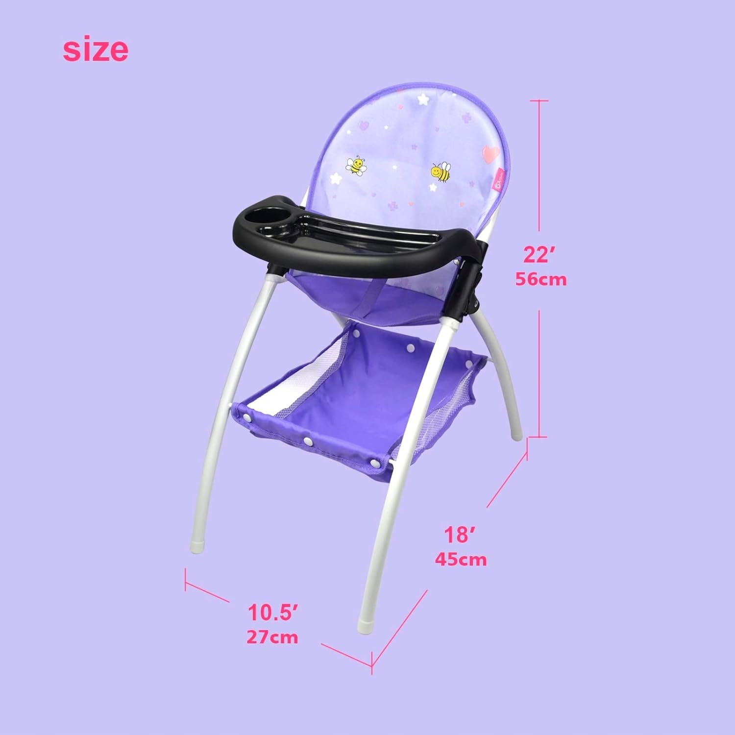 Anivia Baby Doll Highchair - Purple, for 16" Dolls Manufacturer code DB002A