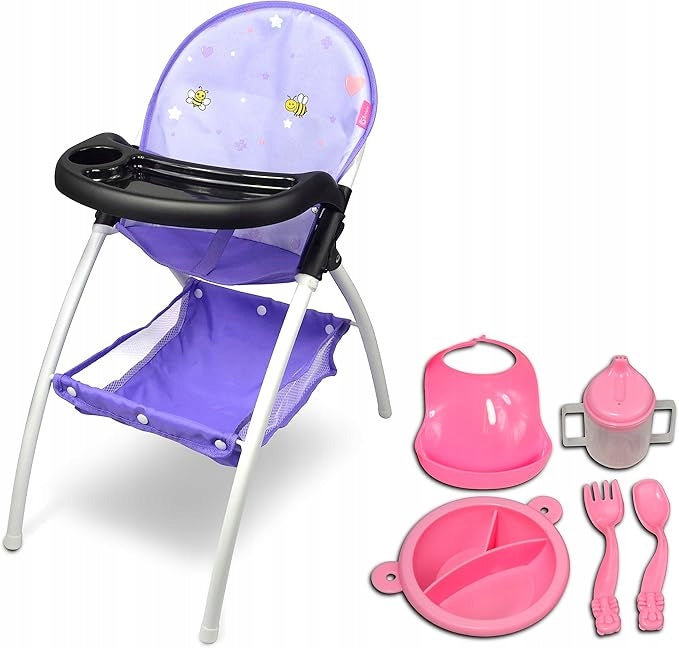 Anivia Baby Doll Highchair - Purple, for 16" Dolls
