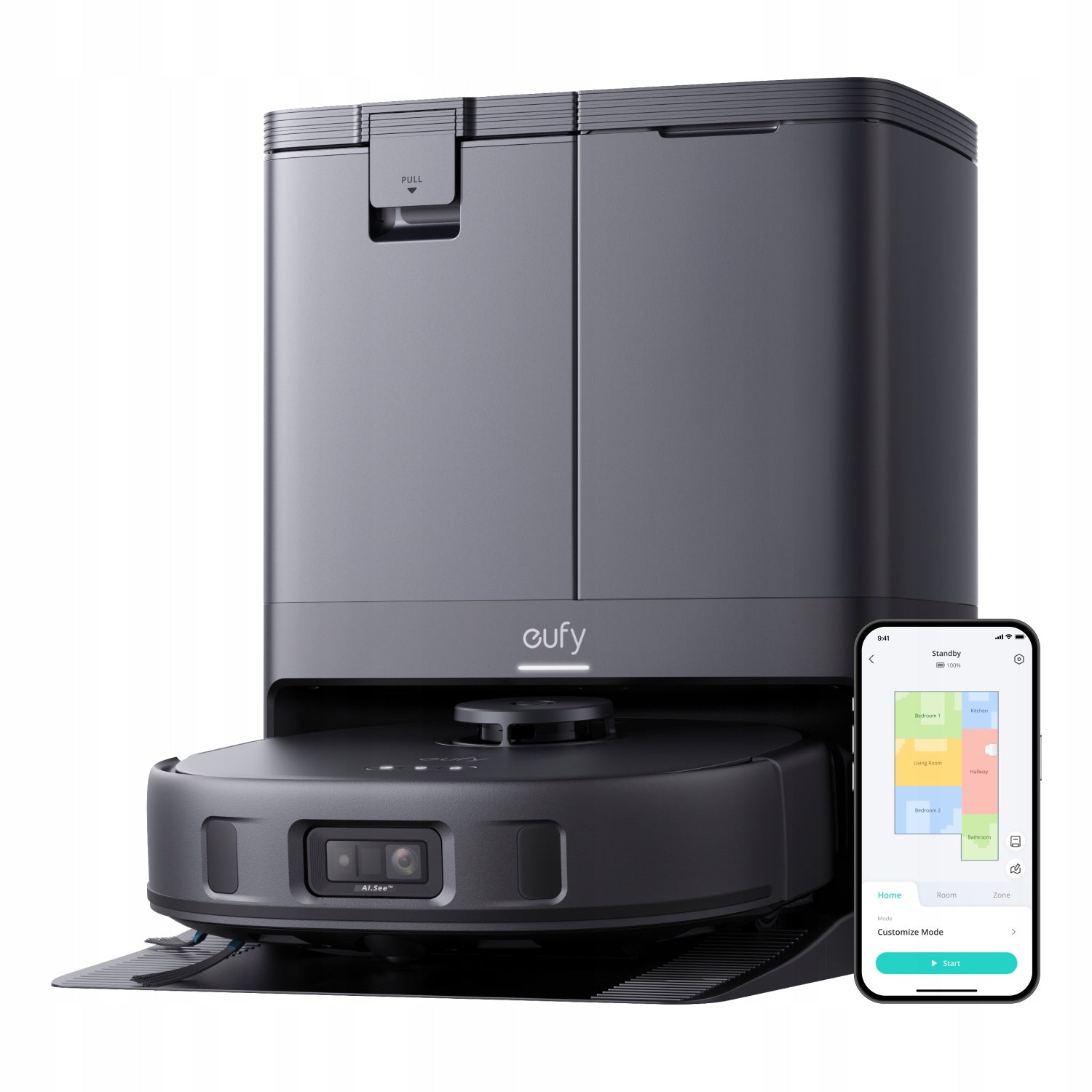 Anker Robot Vacuum X10 Pro Omni eufy 8000Pa Station + 6 Dust Bags Black Packaging status original