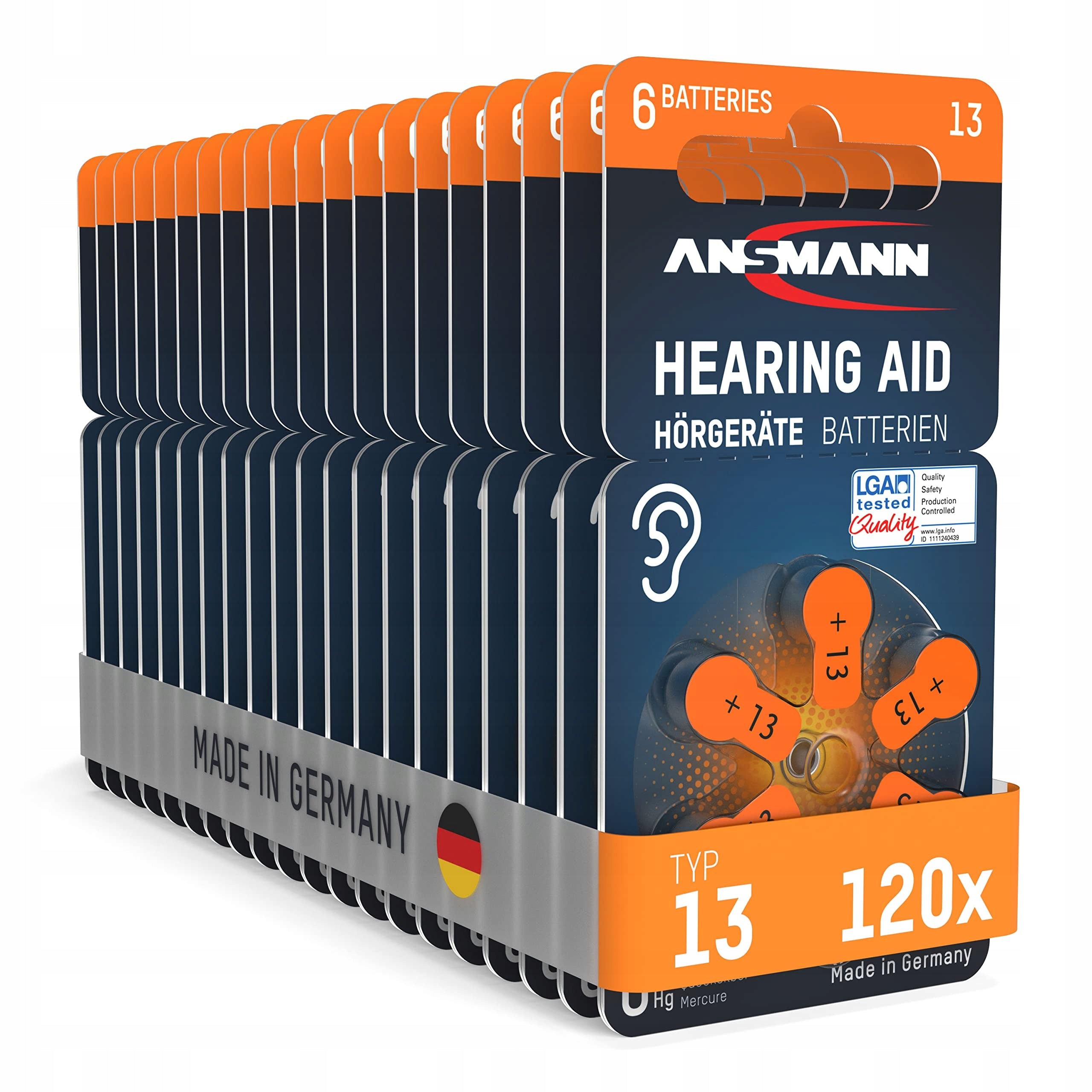Ansmann Hearing Aid Batteries Type 13 PR48 P13 120 Pieces