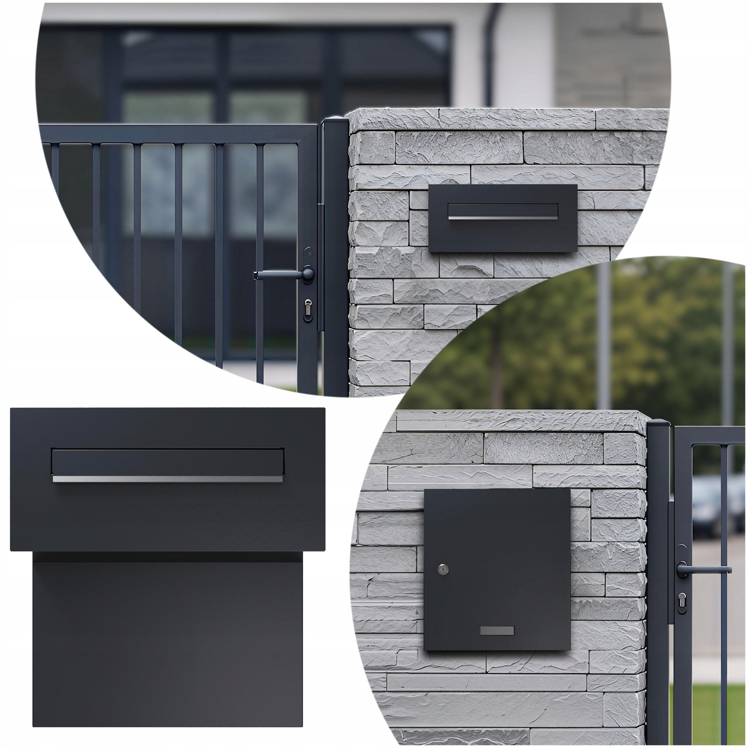 Anthracite through letterbox Sillar for inserting the slot