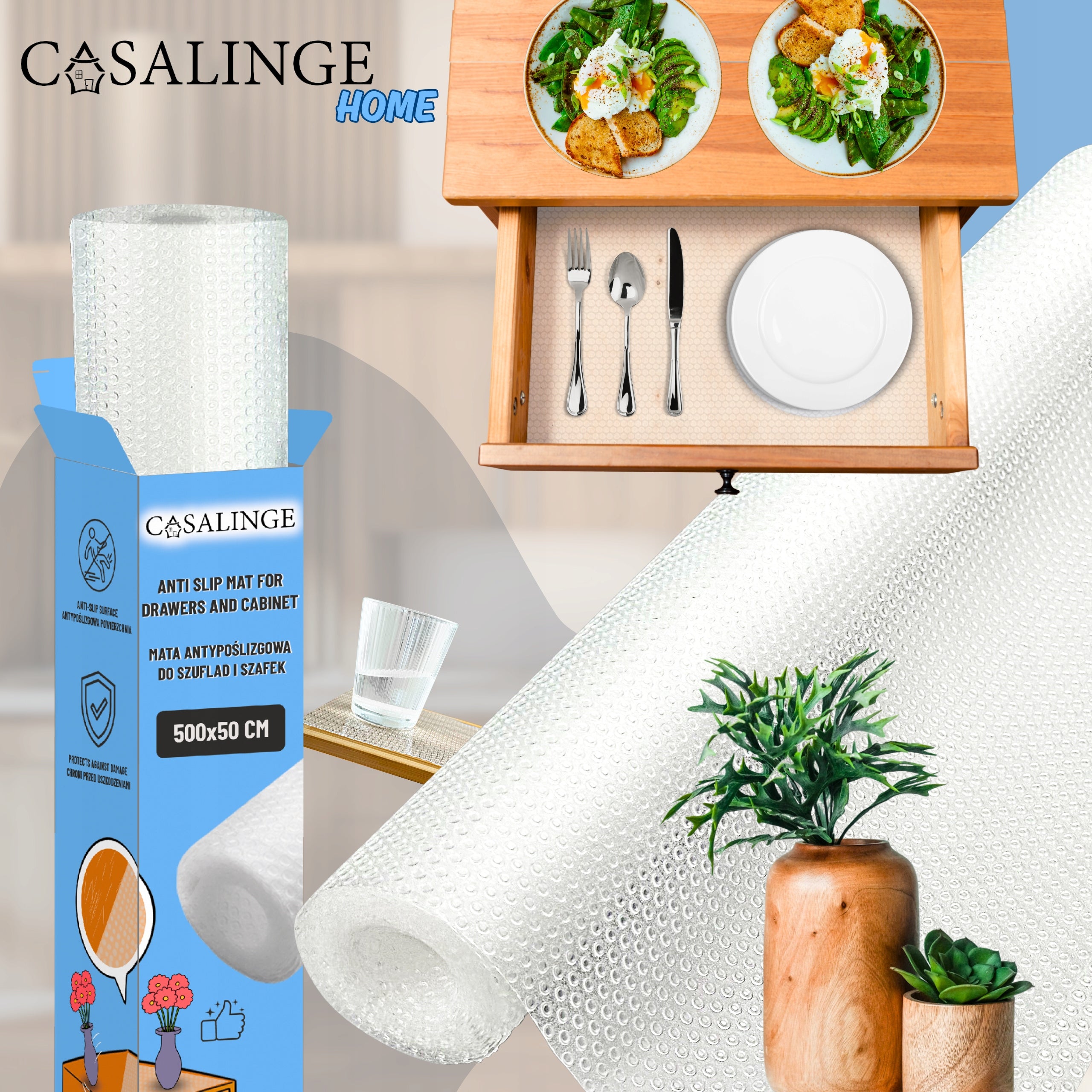 Anti-Slip Mat For Drawers Protective Cabinets 500x50 Cabinet Pad Large Packaging status original