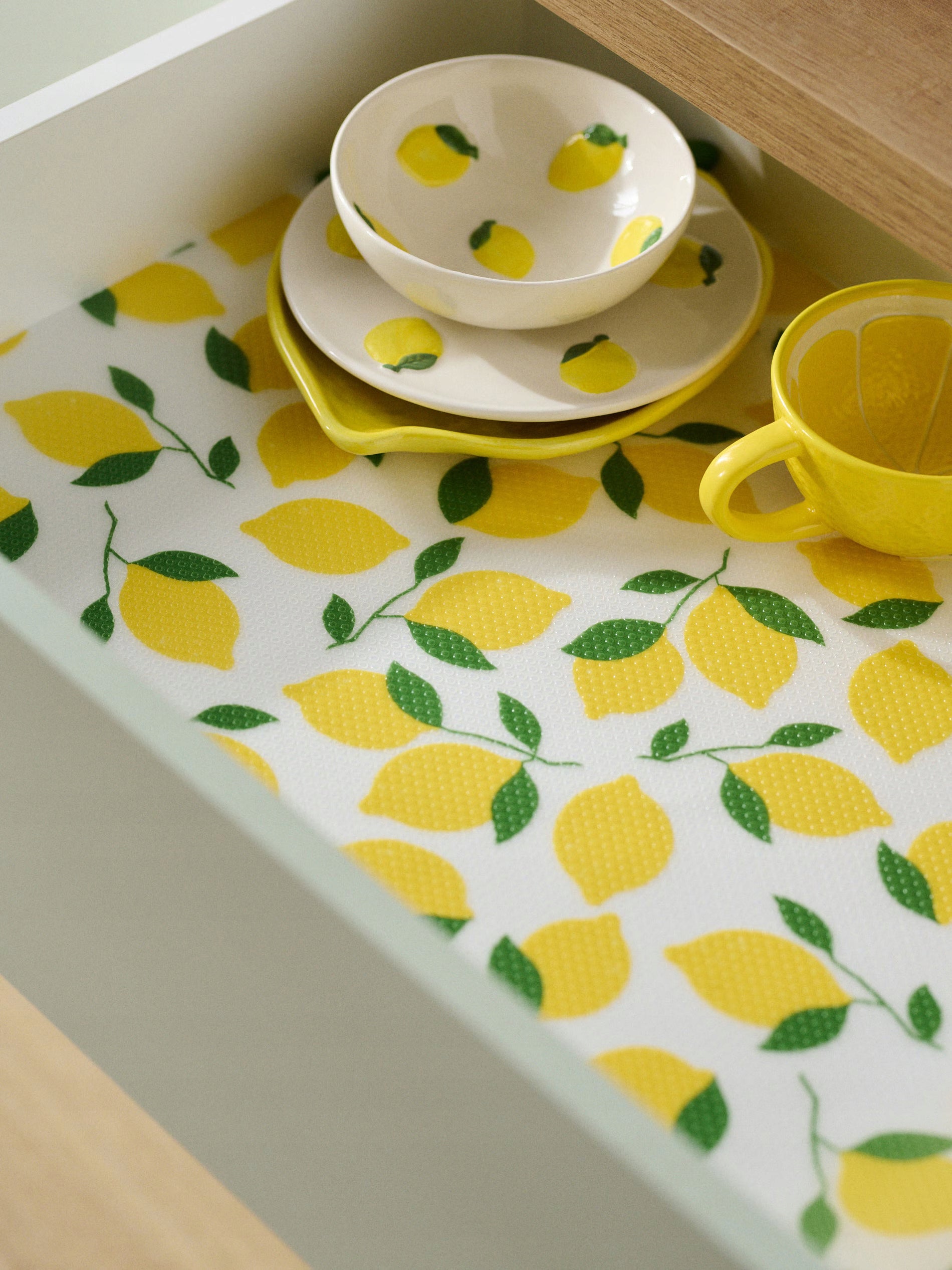 Anti-Slip Protective Mat 150x45 LARGE KITCHEN Cabinet Drawers LEMON Packaging status original