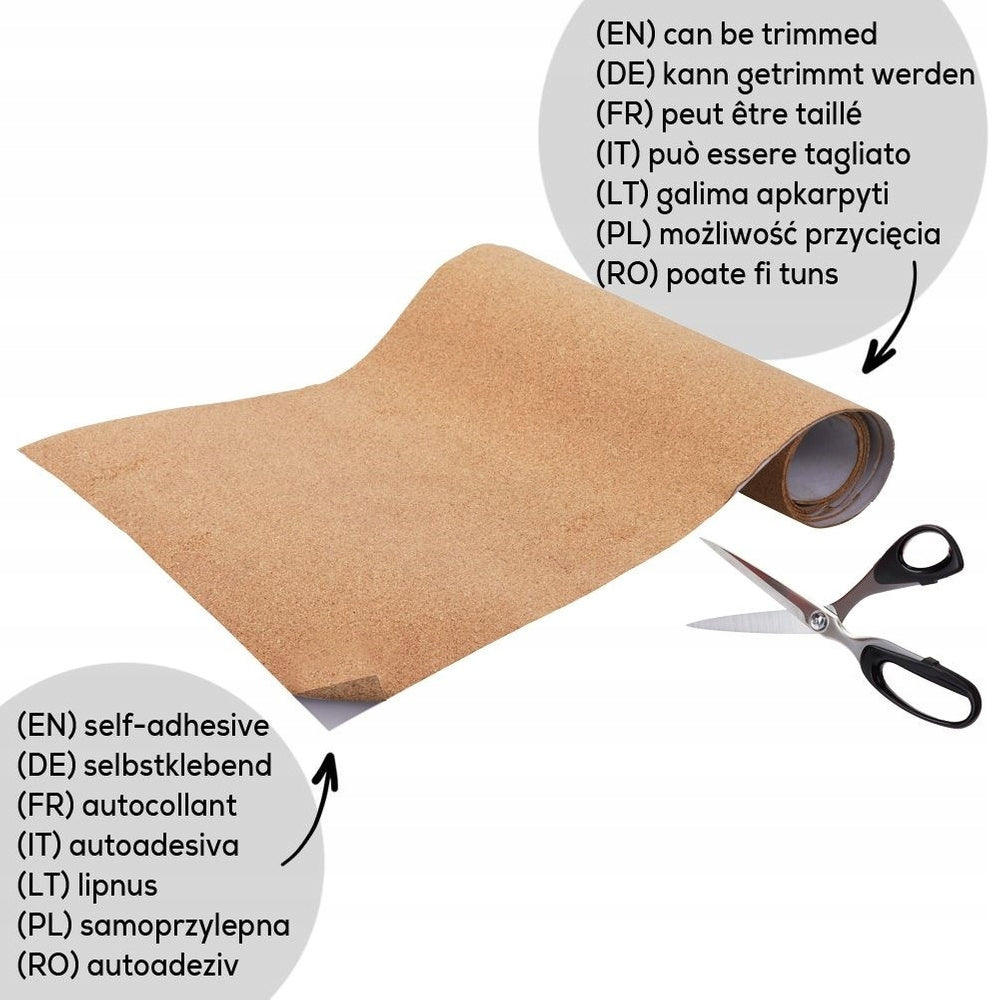 Anti-slip cork self-adhesive mat for cabinet drawer 120x30,5 cm Number of pieces 1 pcs