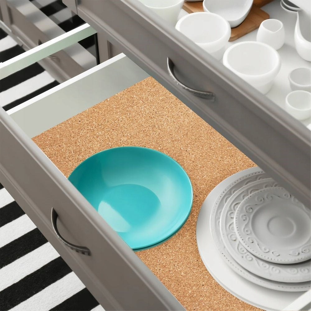 Anti-slip cork self-adhesive mat for cabinet drawer 120x30,5 cm Packaging status original