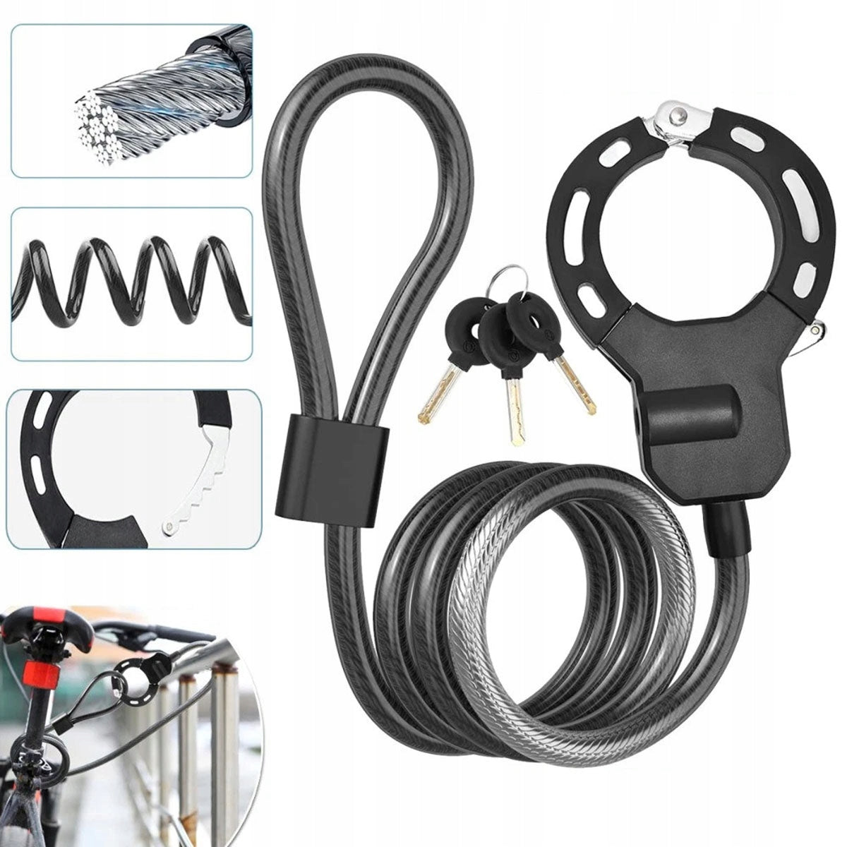Anti-theft Lock Chain + for Electric Scooter 125cm