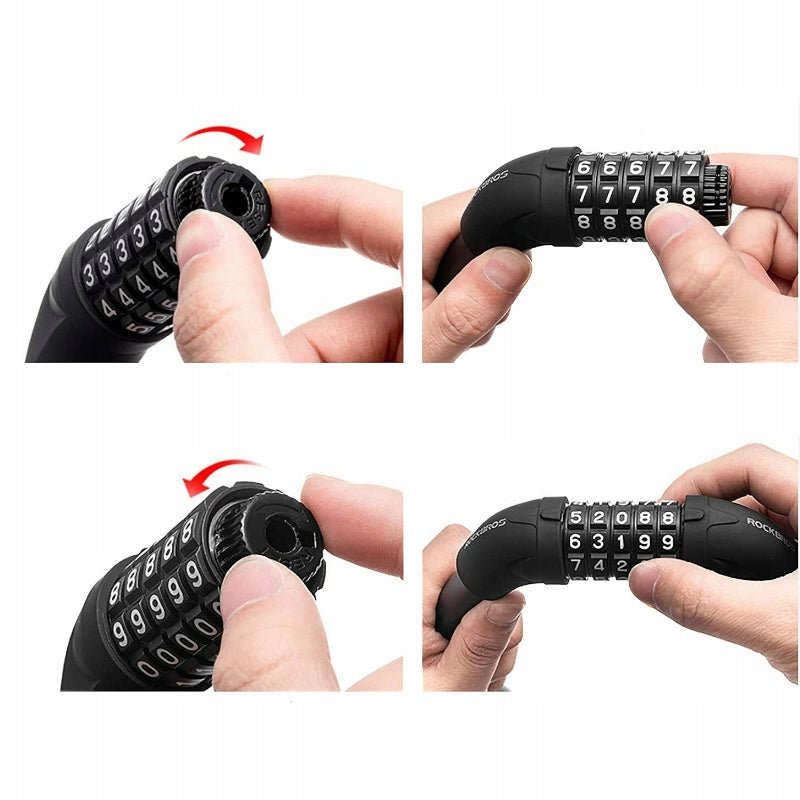 Anti-theft cable, bicycle protection for cipher RKS570 ROCKBROS Kind padlock