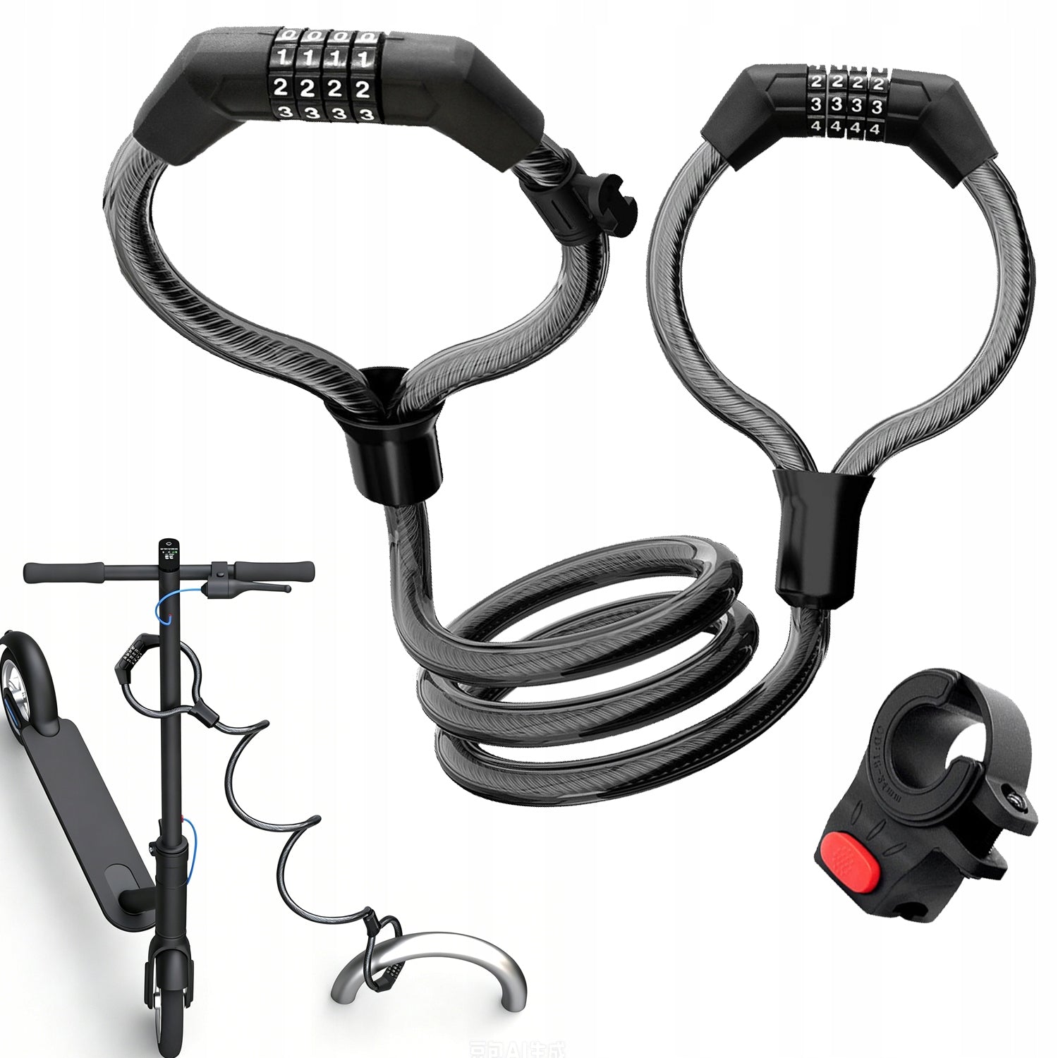 Anti-theft lock for scooter helmet lock Universal