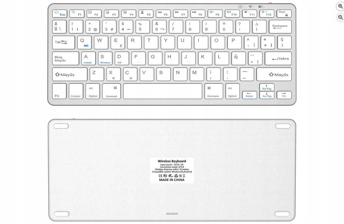 Aoub Wireless Bluetooth Keyboard Windows iOS Android QWERTZ Manufacturer code QWERTZ