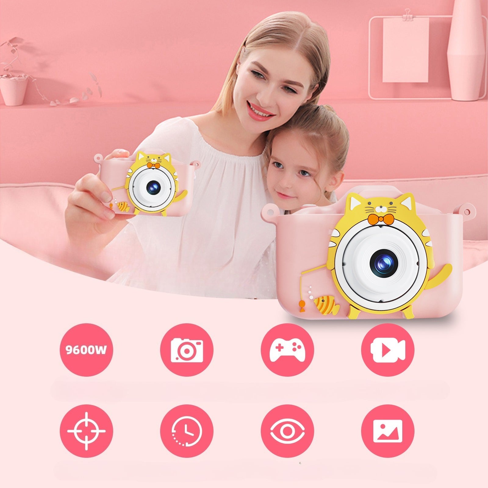 Aparat Cyfrowy Dla Dzieci RóżOwy Kotek Aparat 64GB Karta Sd Manufacturer code 81127