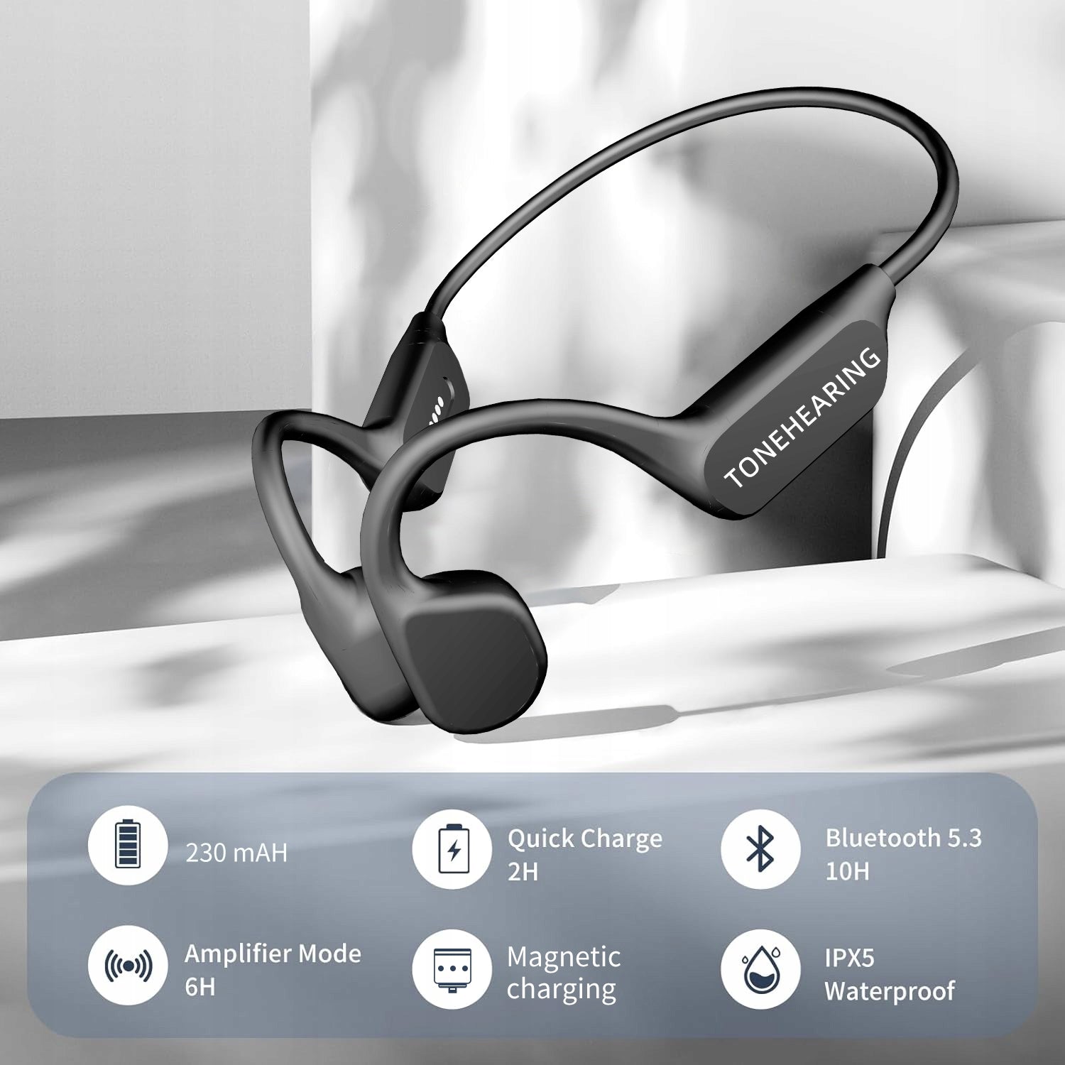 Aparaty słuchowe na przewodnictwo kostne, wzmacniacze dźwięku Bluetooth Packaging status original