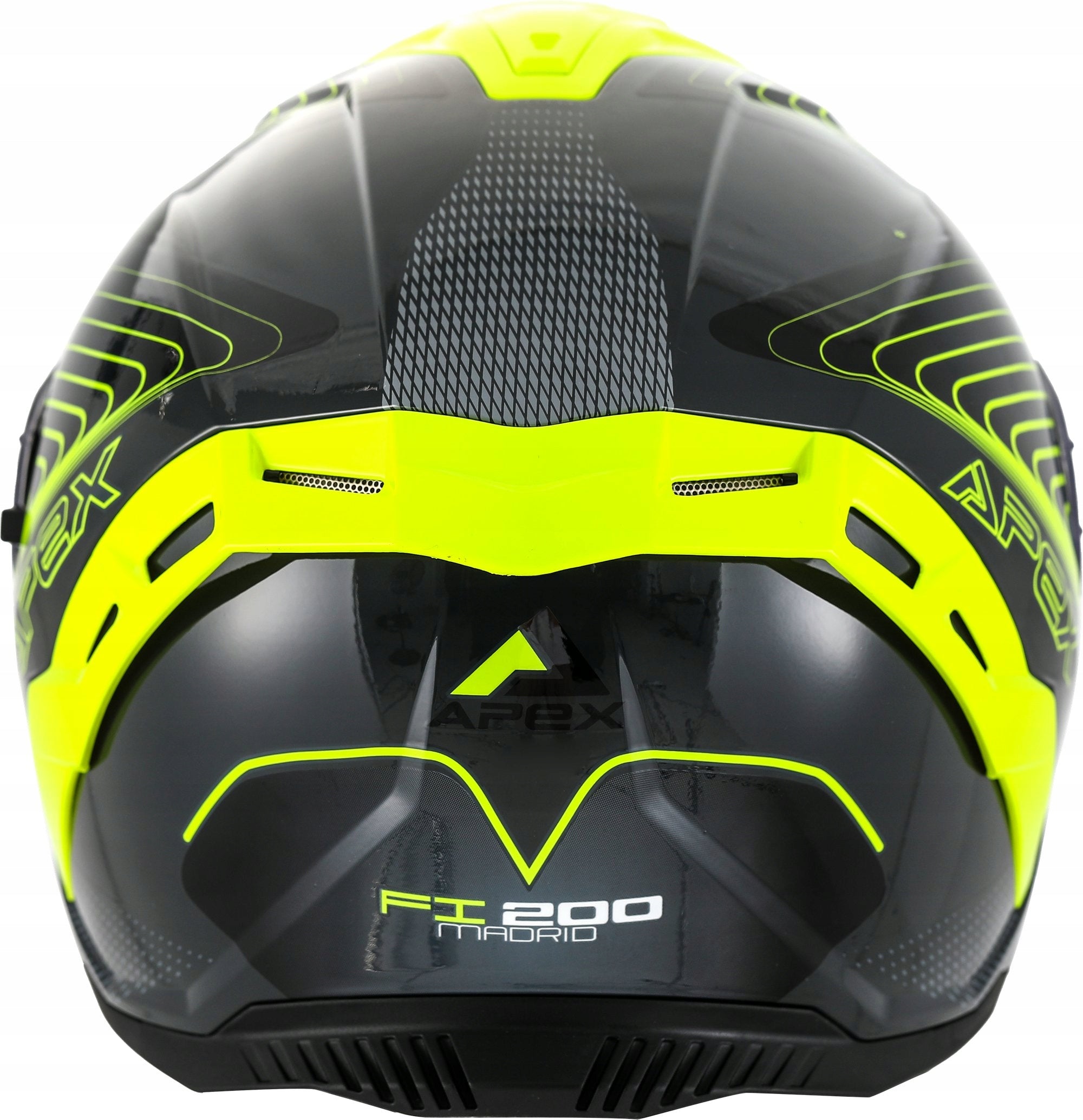 Apex FI200 Madrid Integral Motorcycle Helmet, Size M, Grey-Yellow Manufacturer no brand