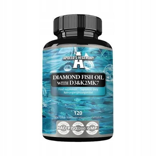 Apollo's Hegemony Diamond Fish Oil D3K2 cardiovascular system, EPA and DHA 120 kaps.