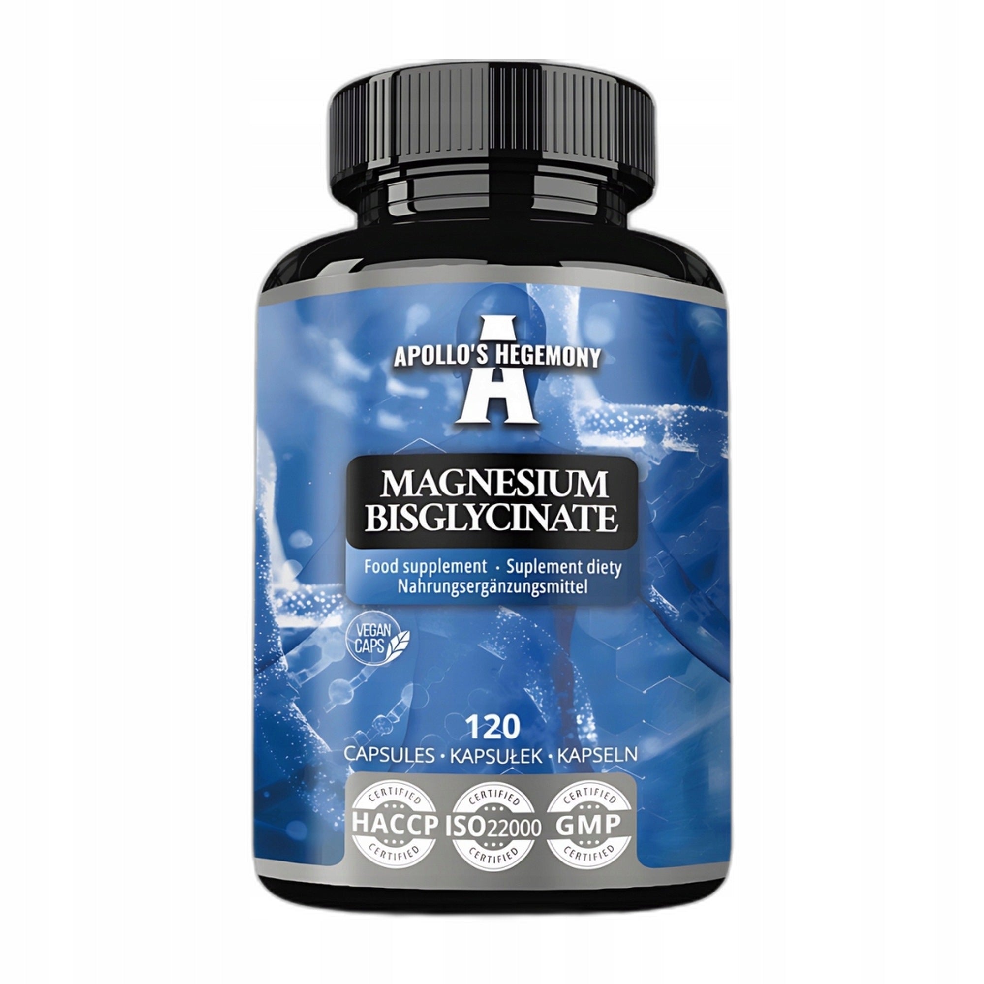 Apollo's Hegemony Magnesium Bisglycinate 125mg 120 kaps. Magnesium Chelate