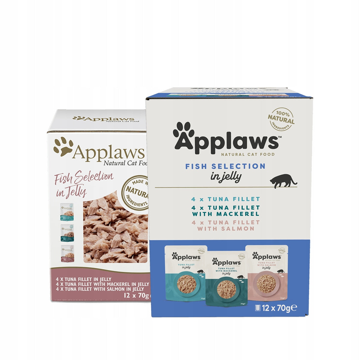 Applaws set of sachets mix in jelly TUNA MACKEREL SALMON set 12x70g