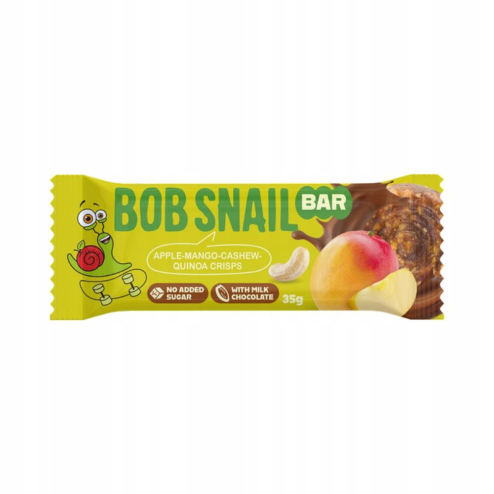 Apple-Mango-Kerkowce-Chrupki Bar with Quinoa 35 g BOB SNAIL