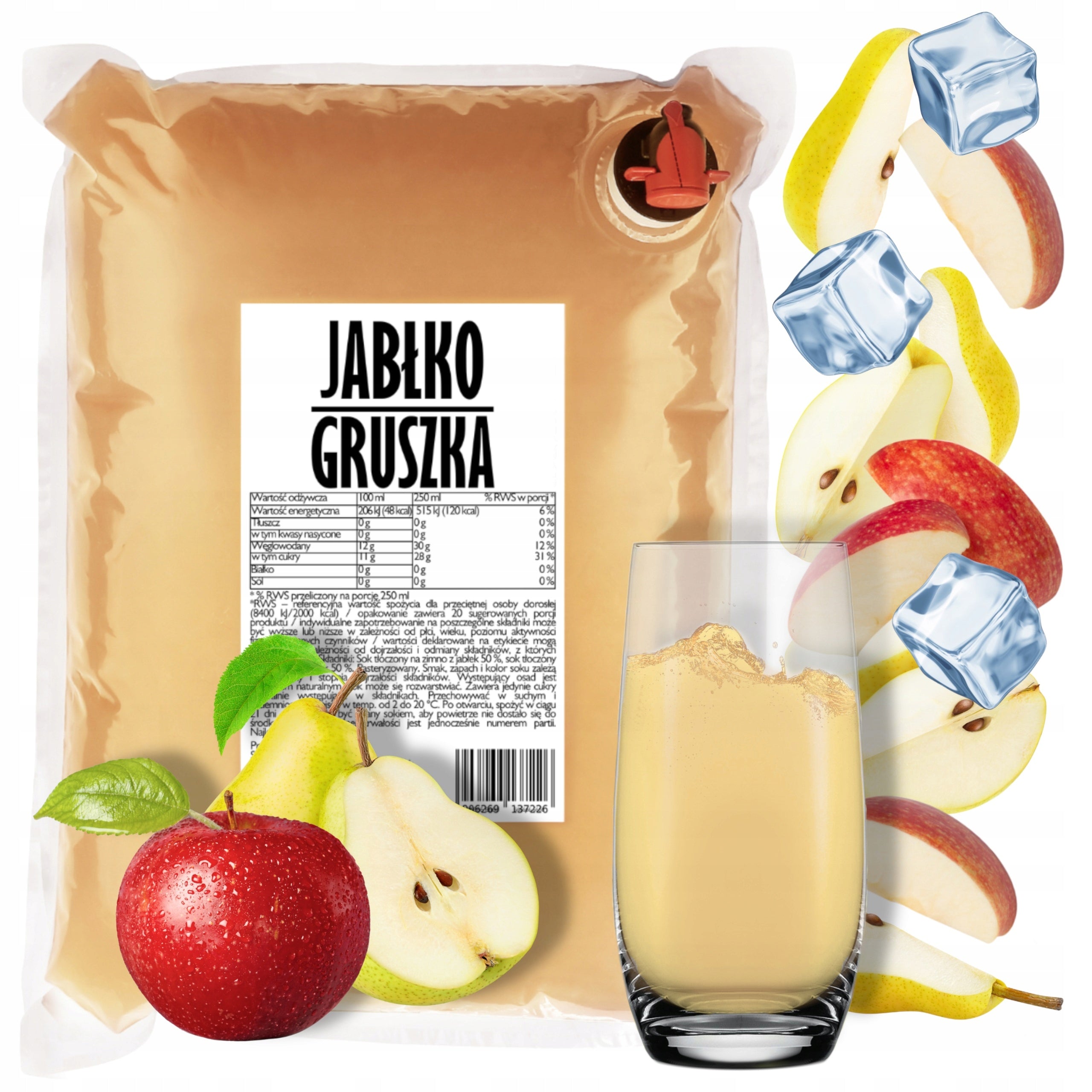 Apple Pear Juice Pear 100% NFC Natural No Additives 5l