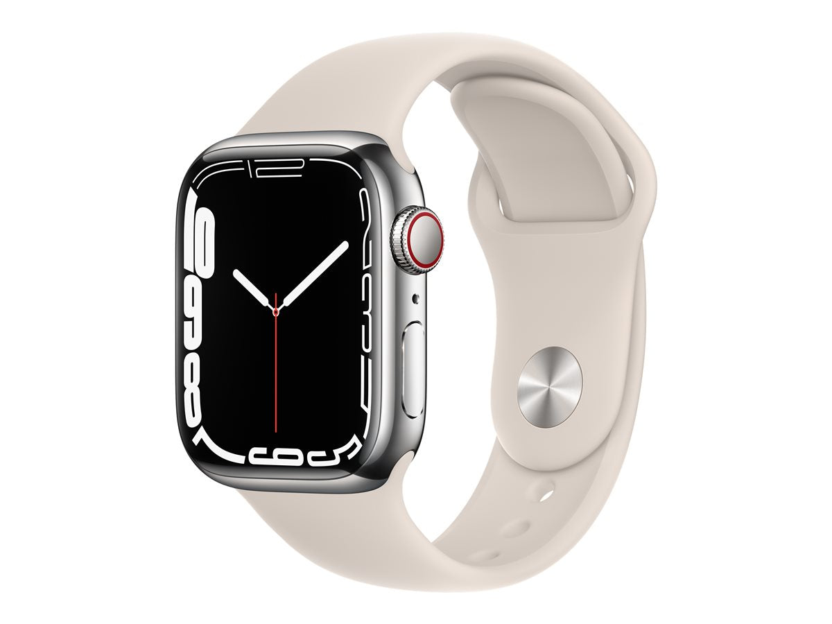 Apple Watch 7 41mm Silver Steel Cellular LTE eSIM Beige Sealed Strap