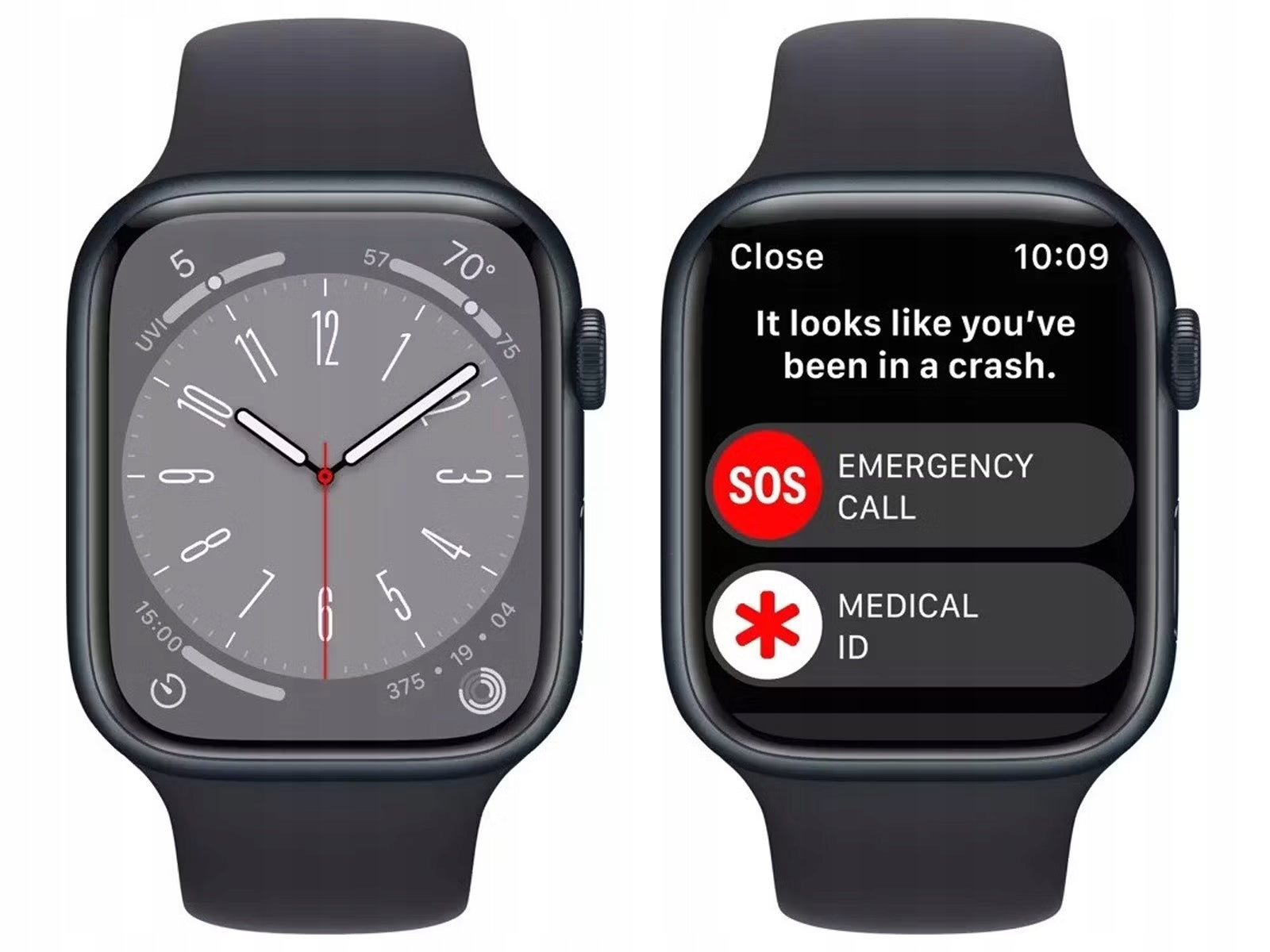 Apple Watch 8 41mm Black Aluminum Sport GPS Batteries included yes
