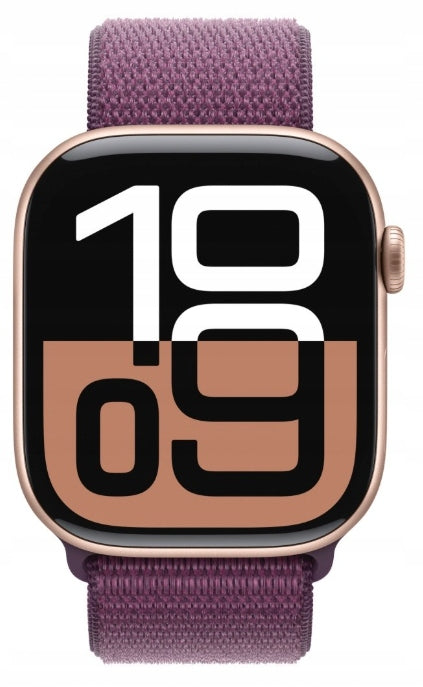 Apple Watch Series 10 GPS 42mm | Rose Gold + Plum Sport Loop (S/M M/L) Batteries included yes