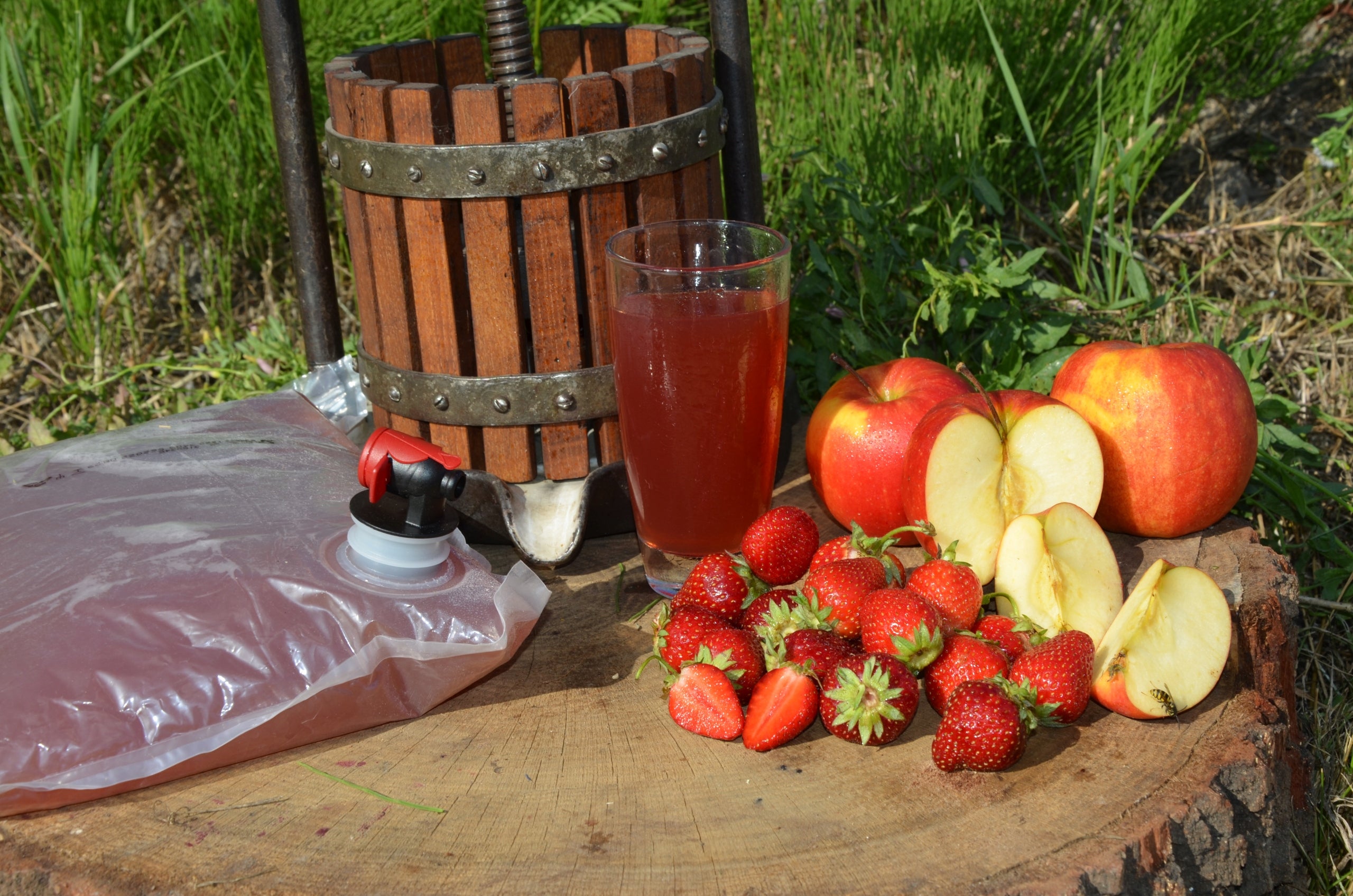 Apple juice with strawberry pressed NFC 3L+CARTON Manufacturer code GWIAZDA