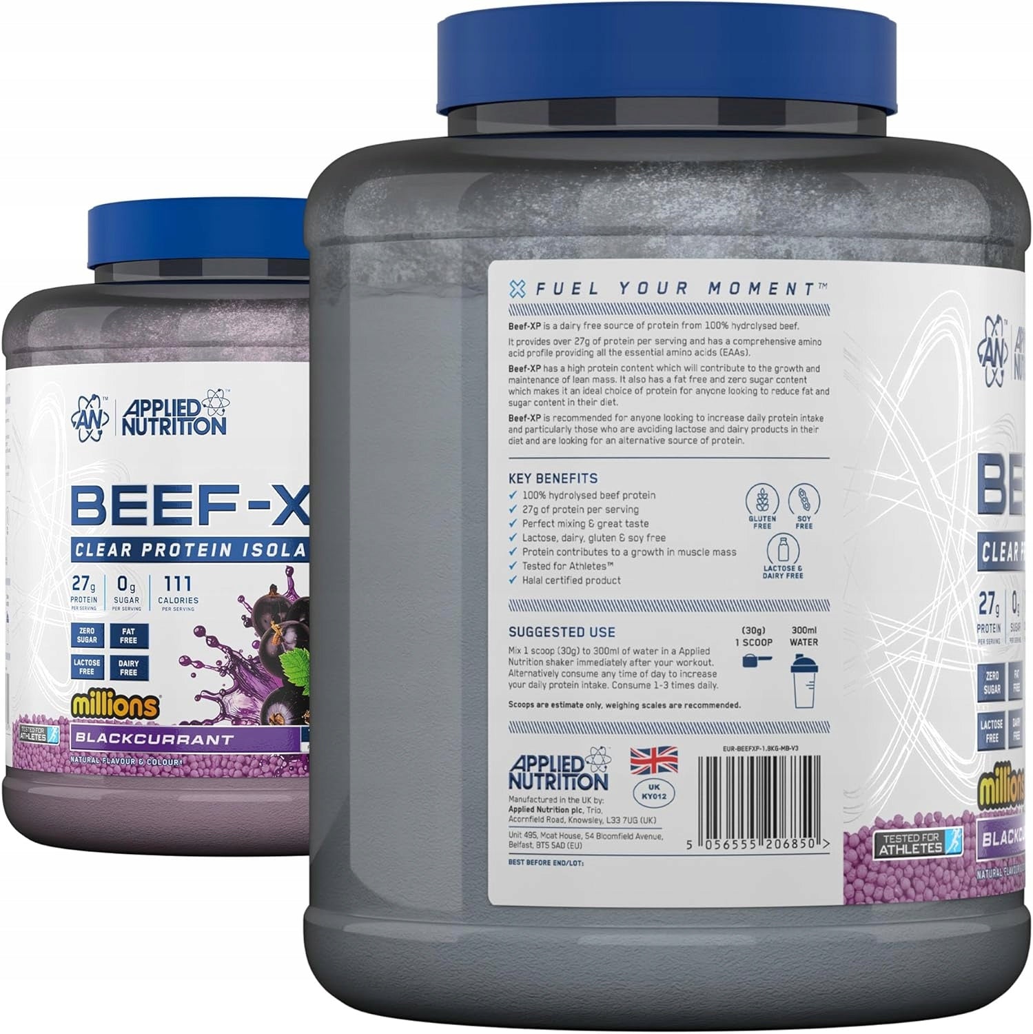 Applied Nutrition BEEF-XP 1800g Blackcurran HYDROLYZED Beef Protein WPH Expiration date not specified