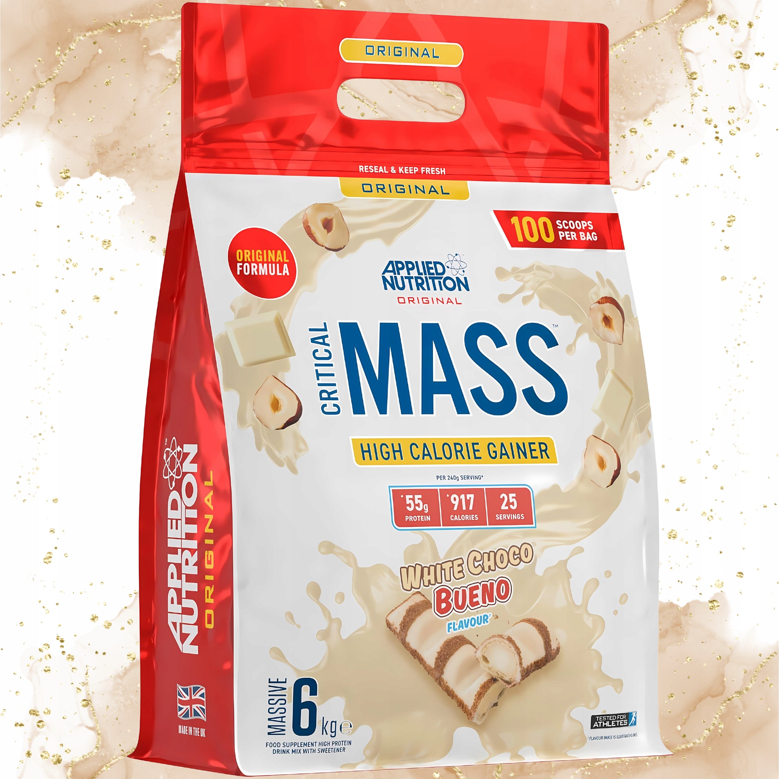 Applied Nutrition Gainer Critical Mass White Choco Bueno Powder 6000g Packaging status original