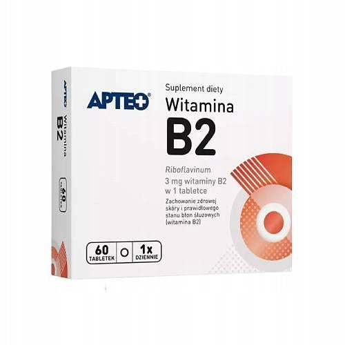 Apteo Vitamin B2, healthy skin, mucous membranes, 60 tablets