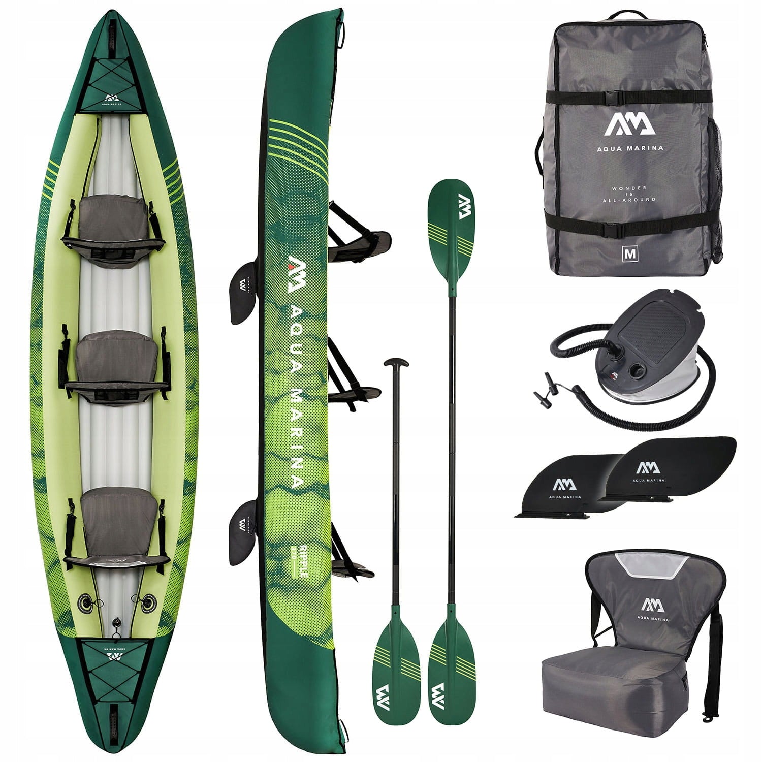 Aqua Marina Ripple 370 3-person pumped kayak.