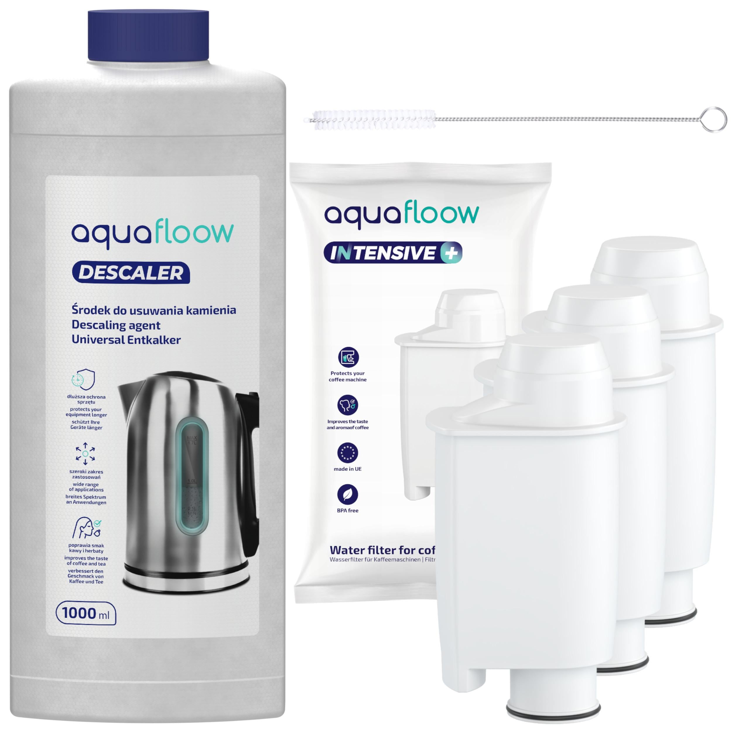 AquaFloow 3x filter for Saeco Philips espresso machine descaler cleaner