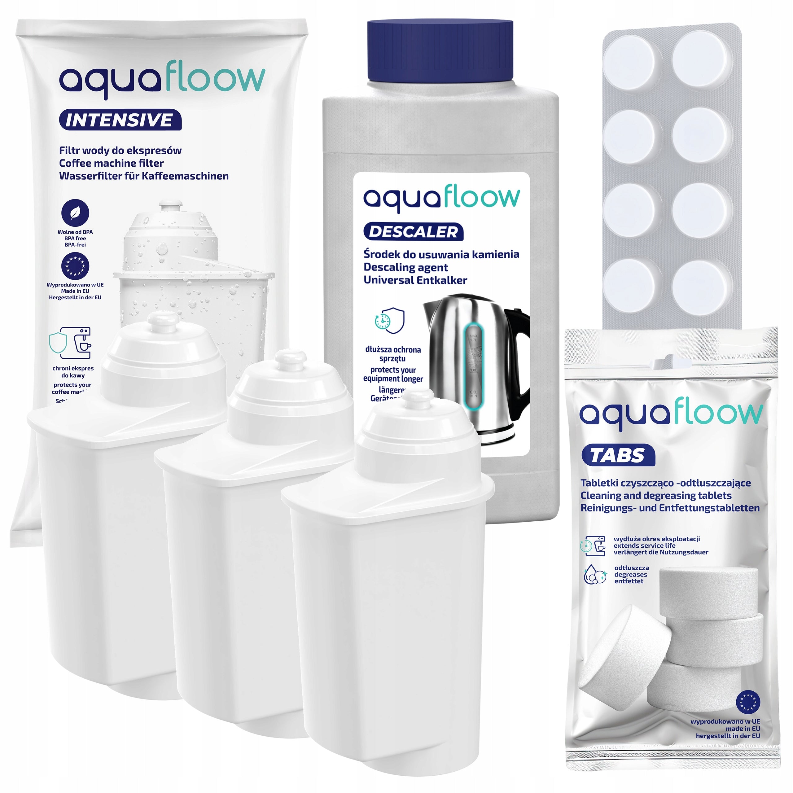 AquaFloow for Siemens espresso machine: 3x filter descaler cleaning tablets