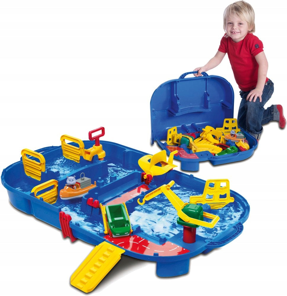 AquaPlay Water Track Sandbox Boat Set in Suitcase Figurine Packaging status original