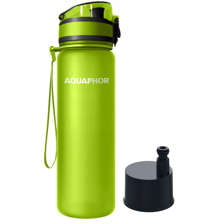 Aquaphor City set 2x filter bottle green 0,5l + 2x water filter Packaging status original