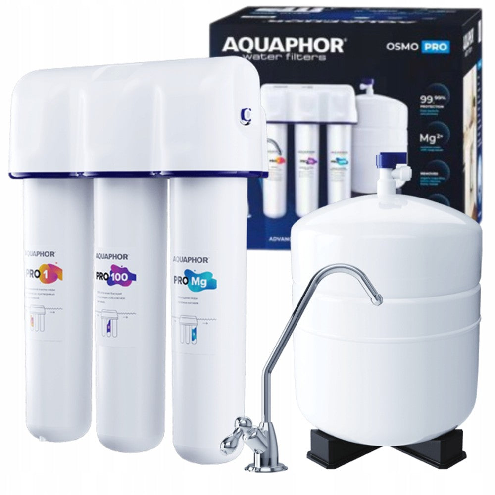Aquaphor Reverse OSMOSIS Filter OSMO Pro 100 Kills BACTERIA Mineralizes