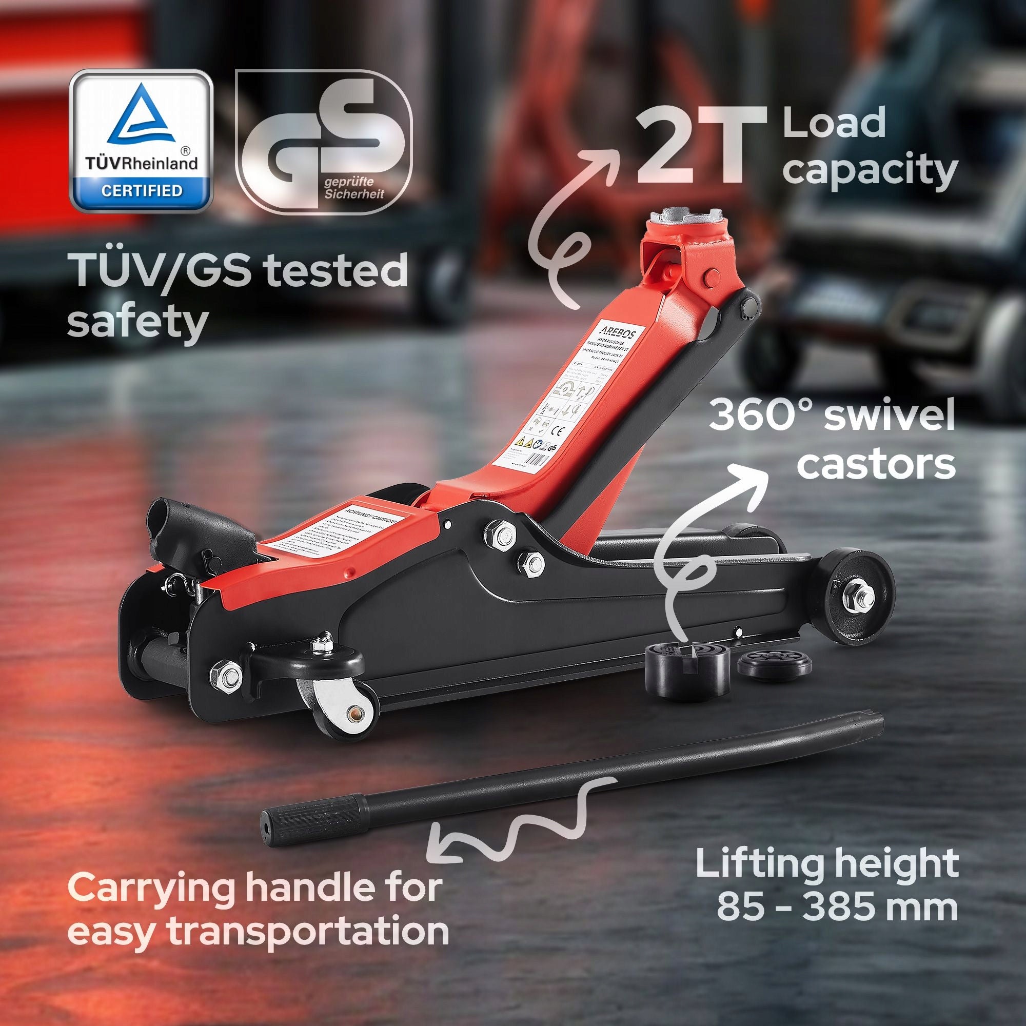 Arebos - Hydraulic manoeuvring lift | 2T Maximum lifting height 300 mm