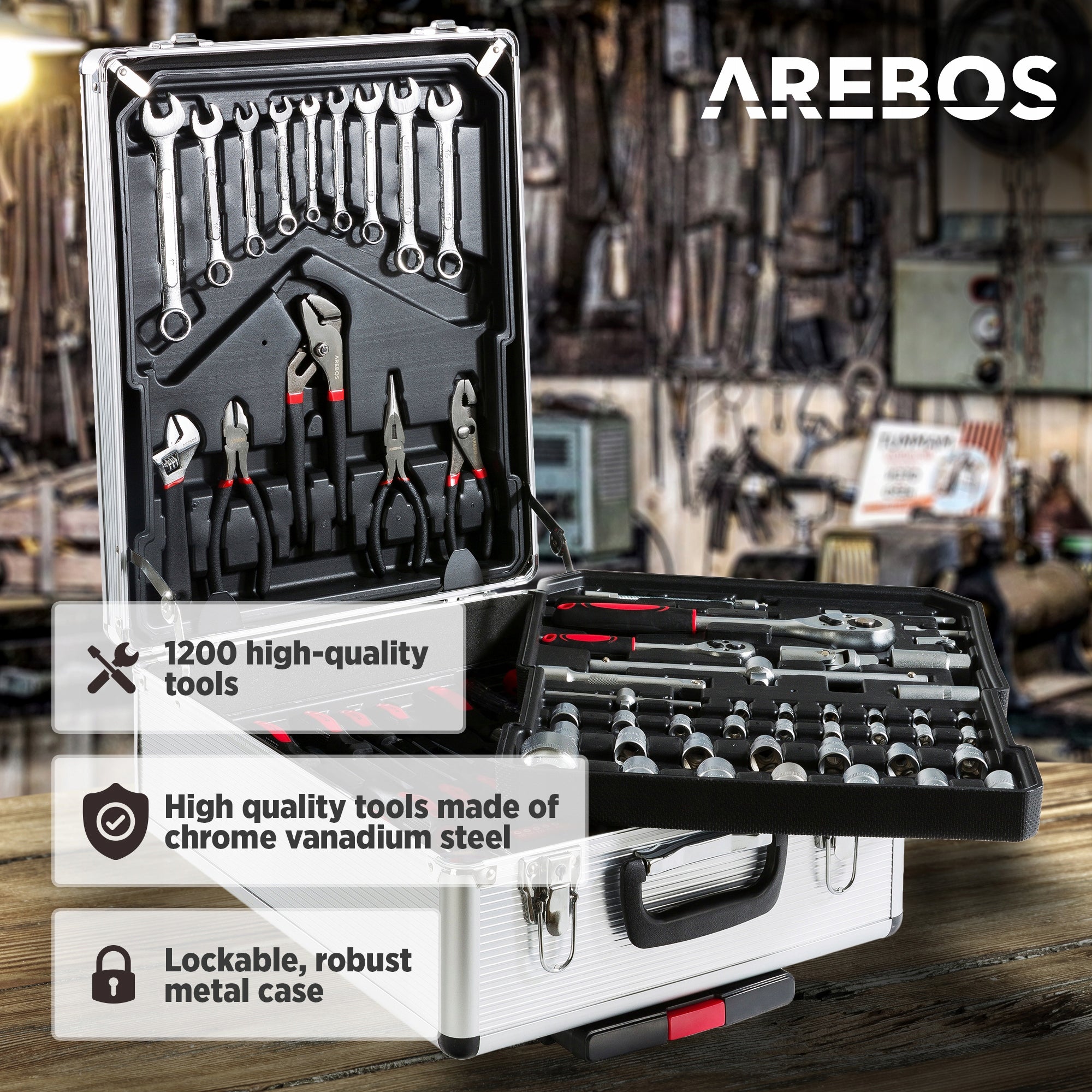 Arebos - Tool Box | 1200 pcs. Brand Arebos