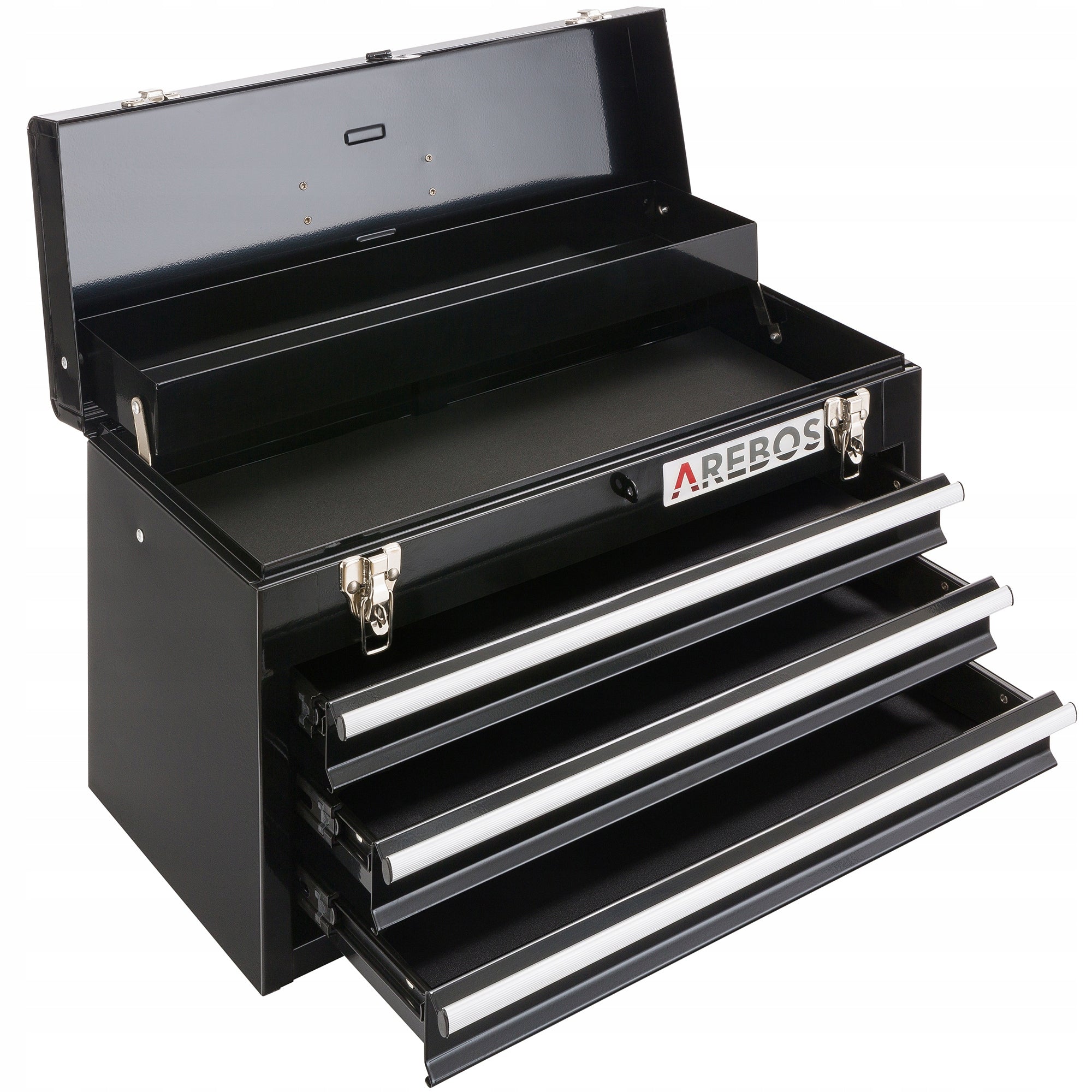 Arebos - Tool Carrying Case | 3 Drawers | Black