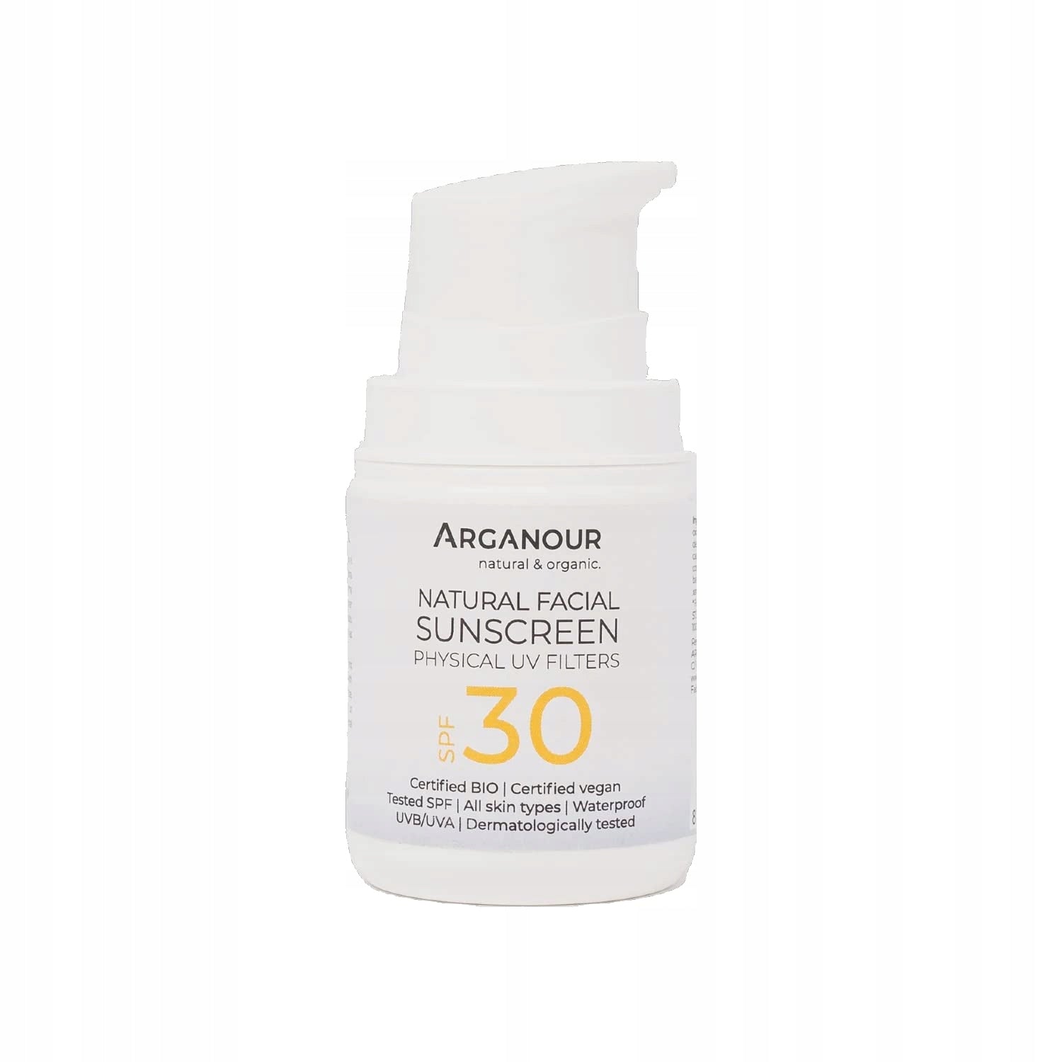 Gesichtssonnenschutz Arganour Natural & Organic, 50 ml