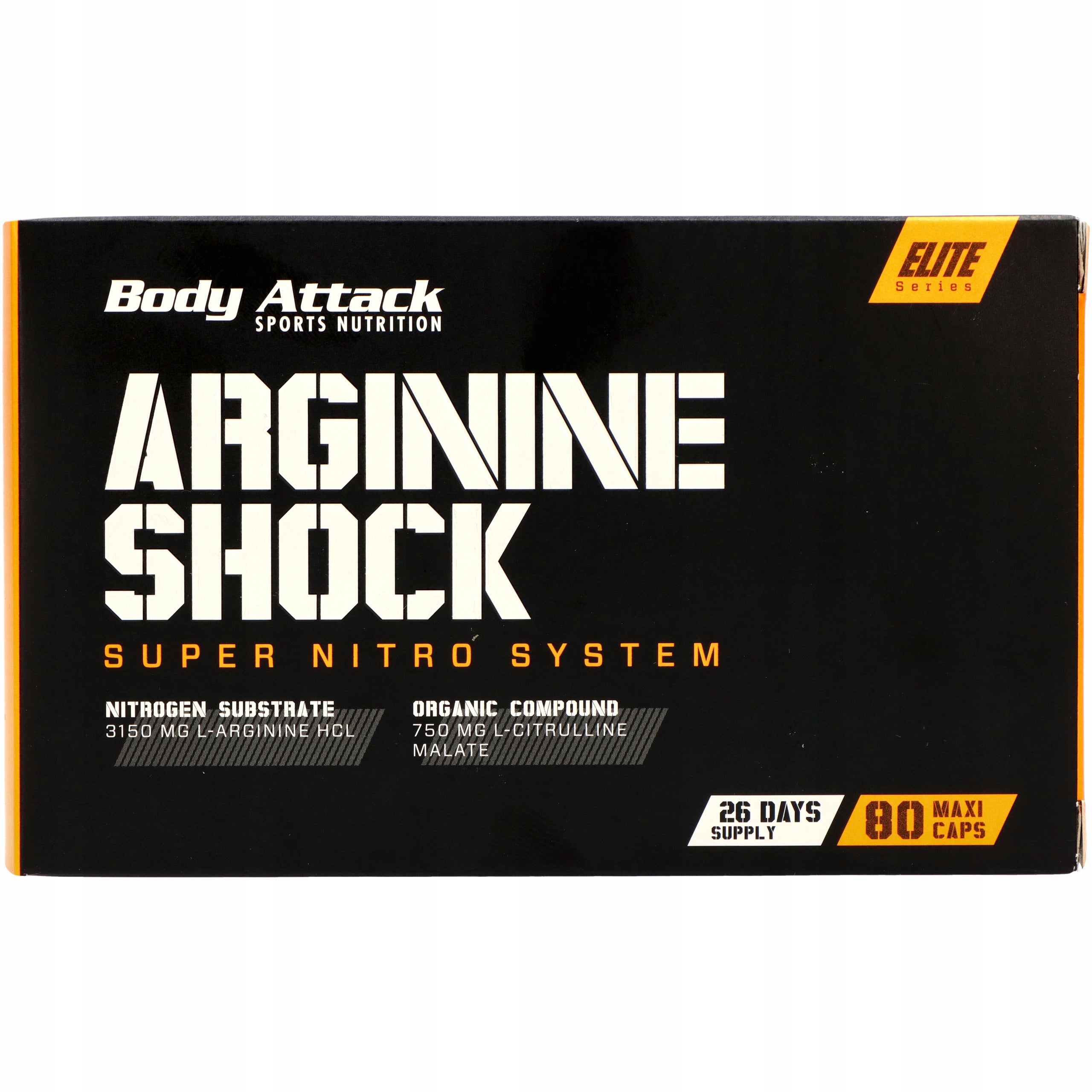 Arginine BODY ATTACK Arginine Shock 80 Capsules Muscle Pump Strength