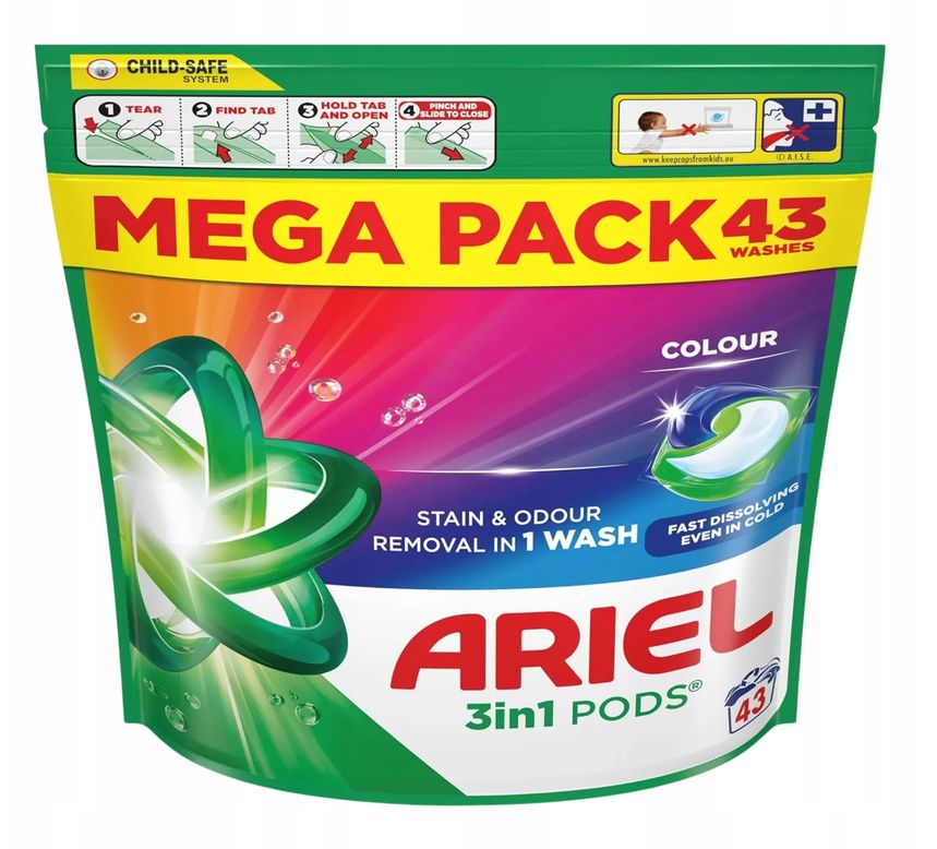 Ariel washing capsules 3in1 COLOR 43 pieces