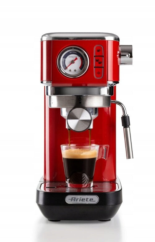 Ariete Perfetto Slim Manometro Moderna 1381/33 Coffee Maker - Red Brand Ariete