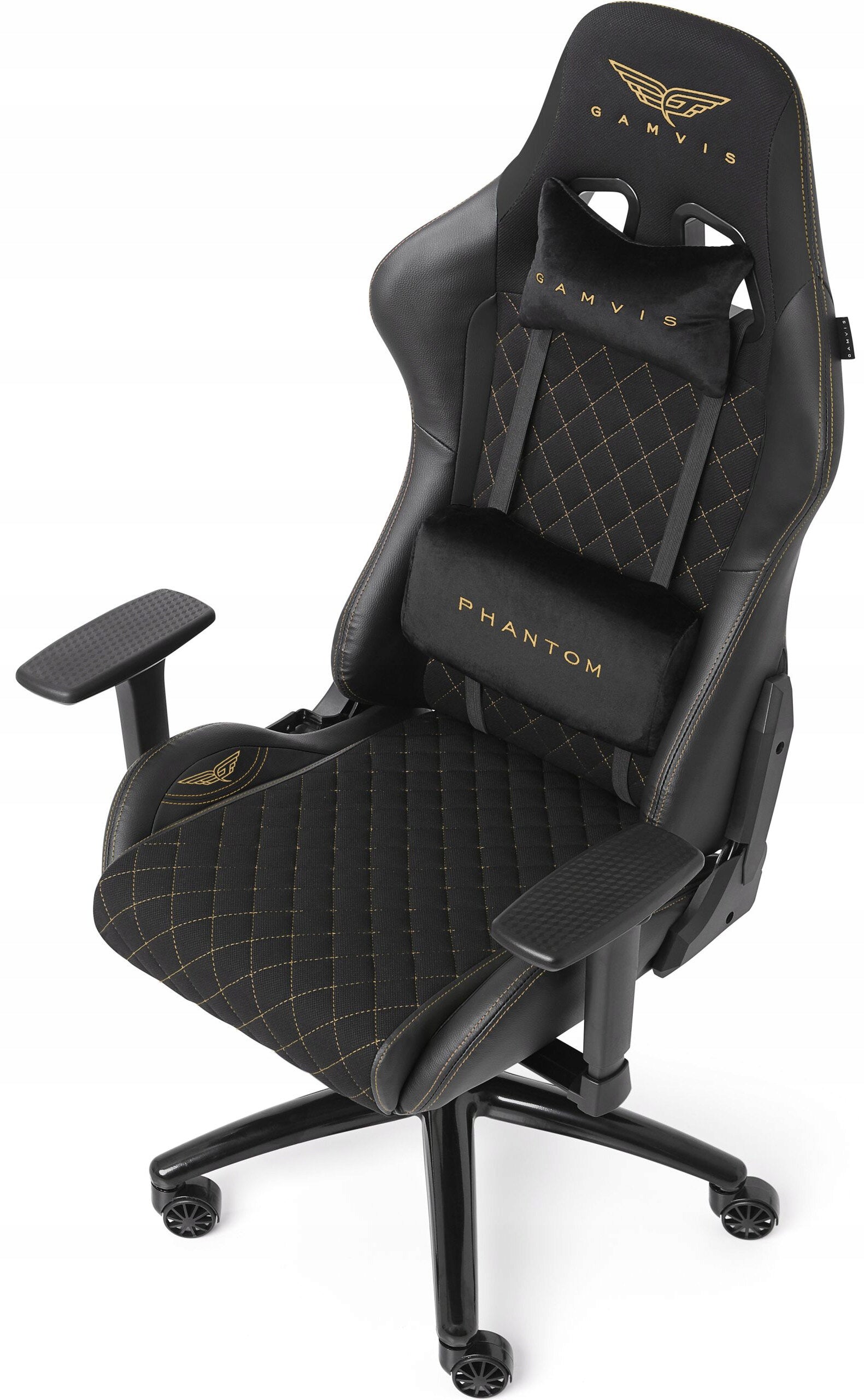 Armchair GAMVIS Phantom Large Black (gold elements) Furniture width 71 cm