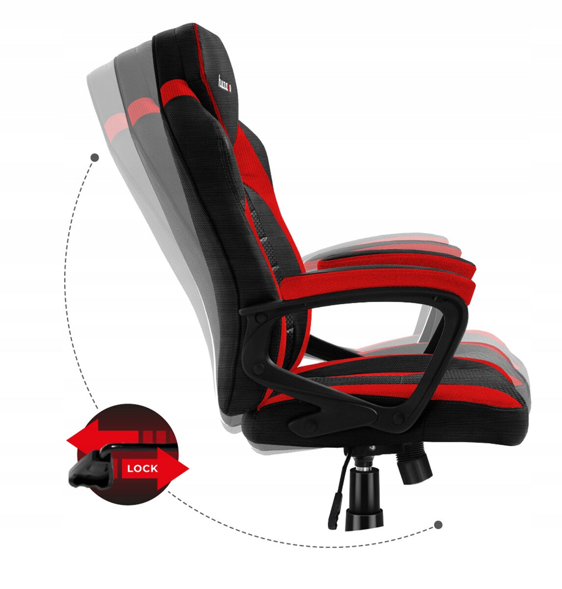 Armchair HUZARO Force 2.5 Black and red Furniture width 48 cm