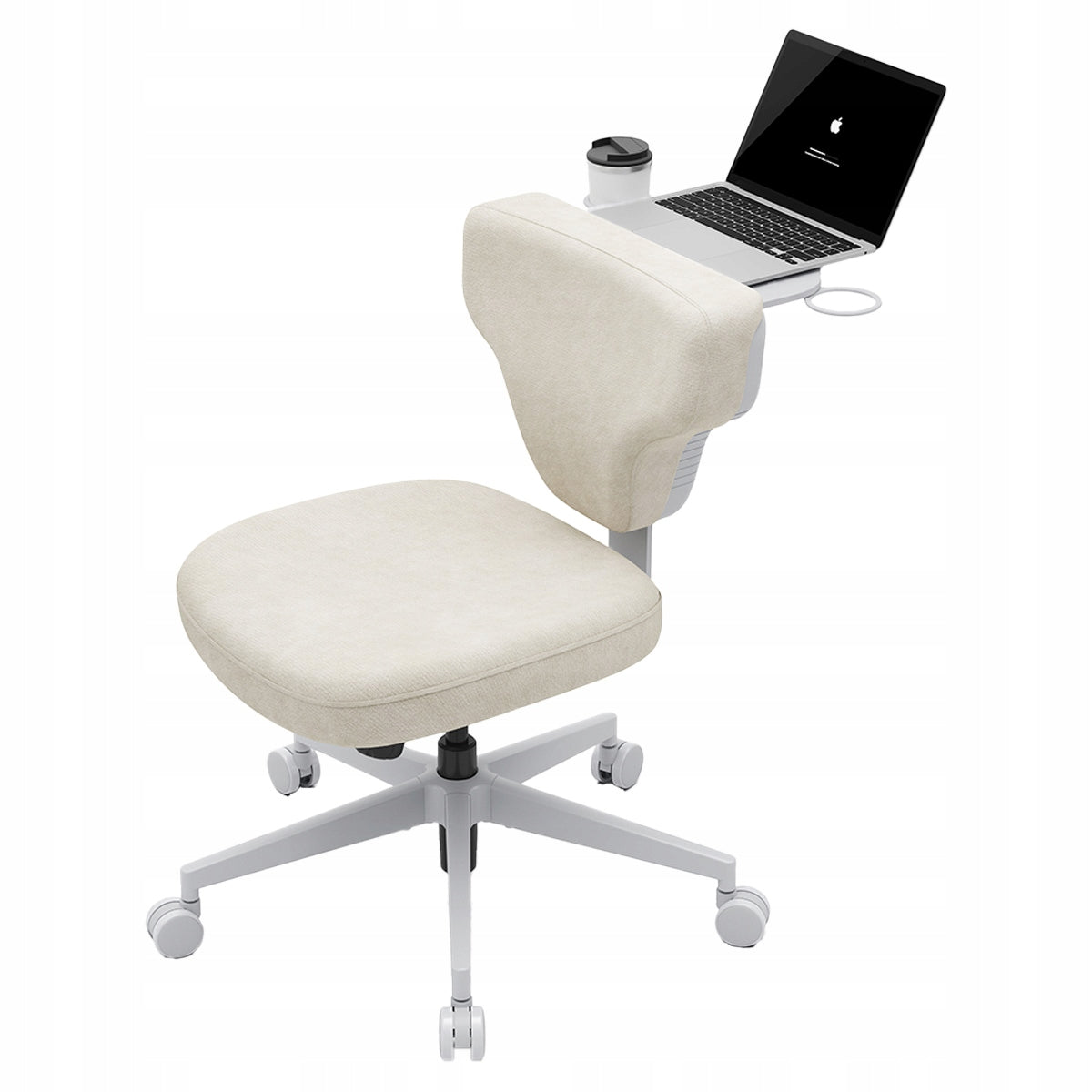 Armchair with Table Multi-position ADJUSTABLE white Spacetronik upholstered