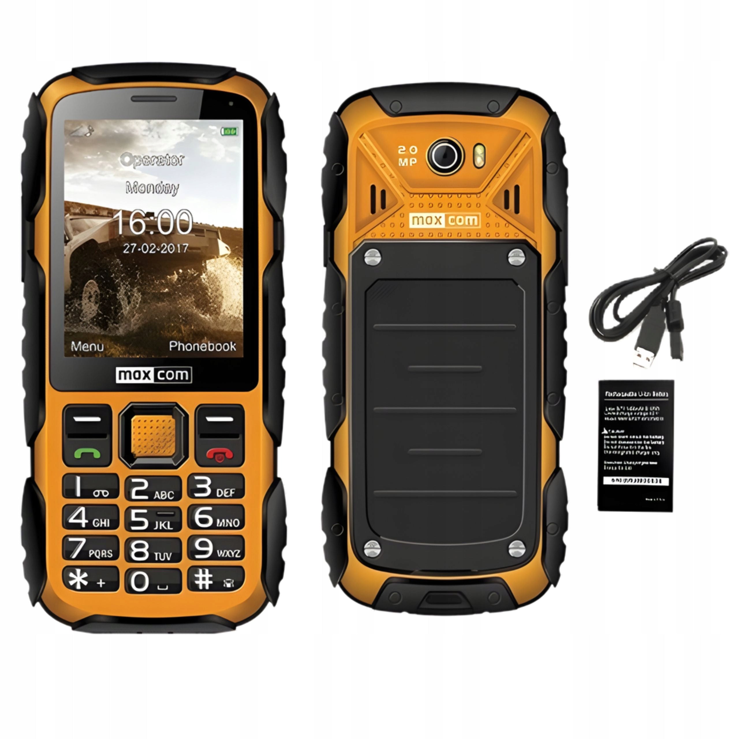 Armored PHONE for senior MOBILE MAXCOM MM920 IP67 yellow USB-C