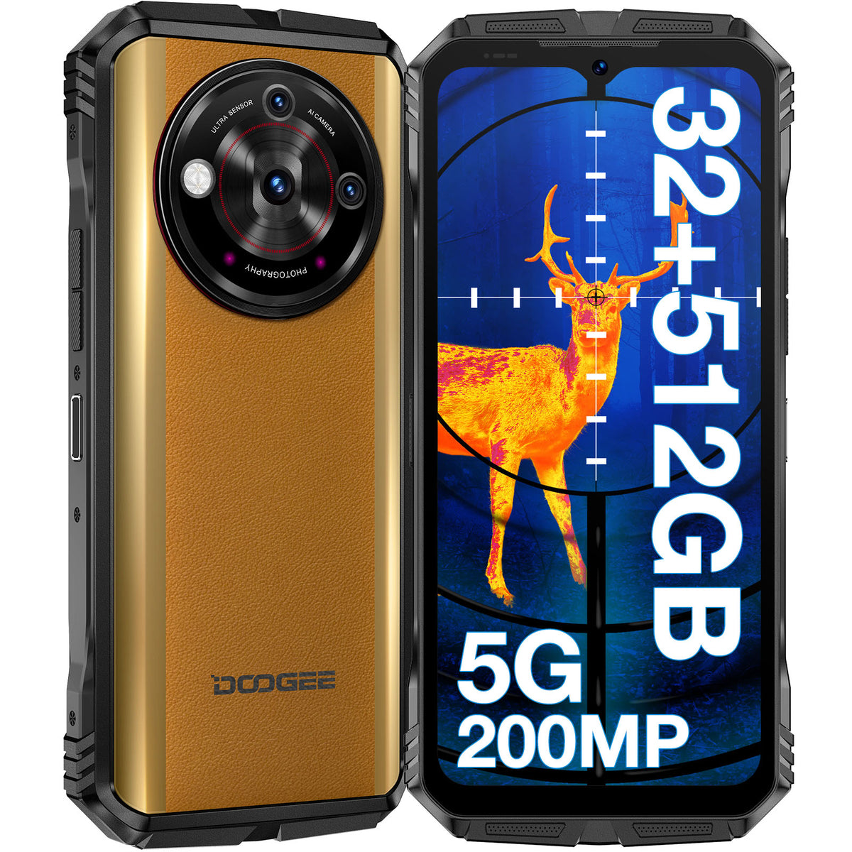 Armored Smartphone DooGee V30 PRO 12 GB / 512 GB 5G black WATERPROOF