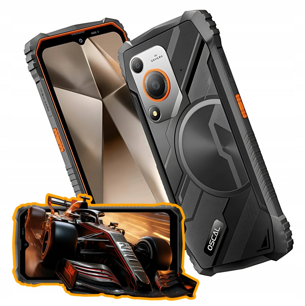 Armored smartphone OSCAL Marine 1 6.56" 90Hz 4/128GB 5100mAh orange