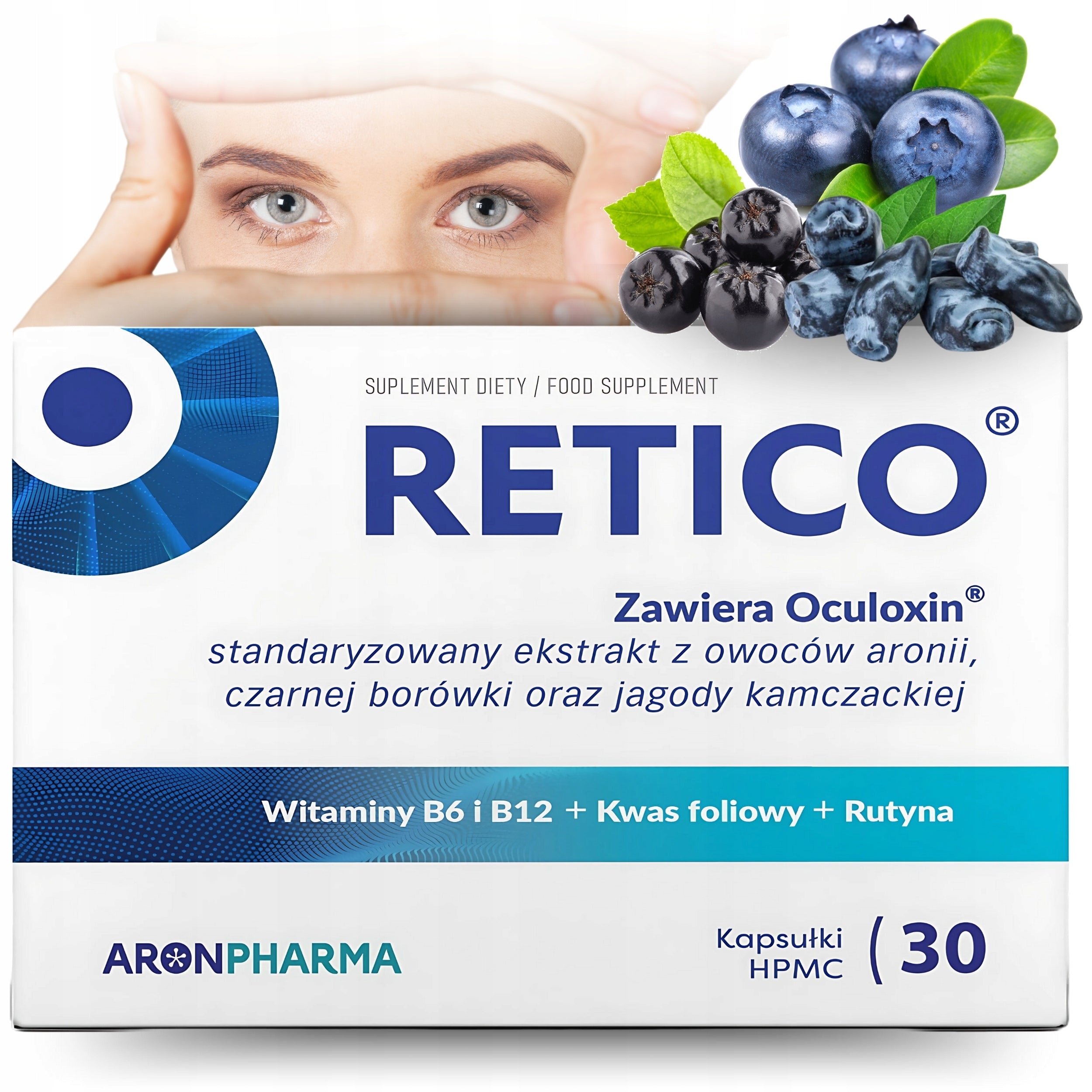 AronPharma RETICO Oculoxin Vitamin B6 B12 30 capsules