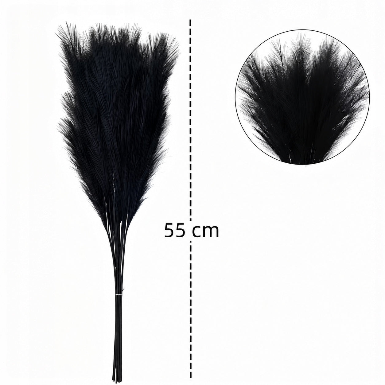 Artificial pampas grass black 55 cm for vase bouquet decoration Manufacturer code TRA-001